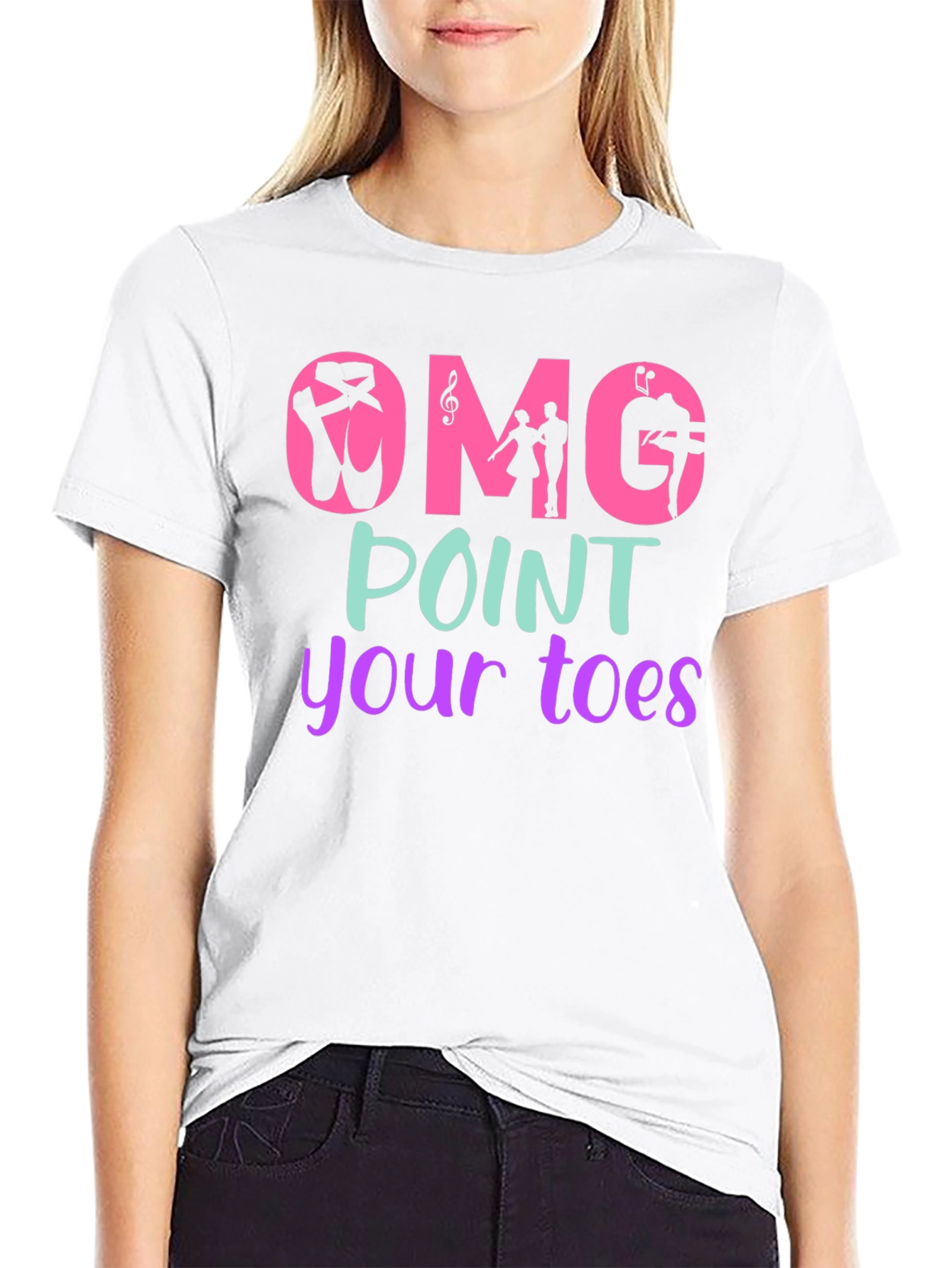 Black OMG Point Your Toes T-Shirt view 9