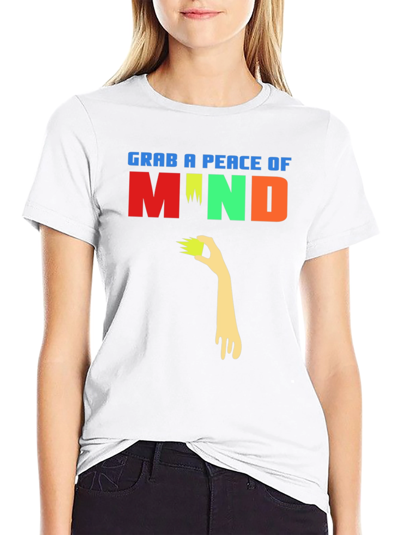 Black Grab A Peace Of Mind Graphic T-Shirt view 9