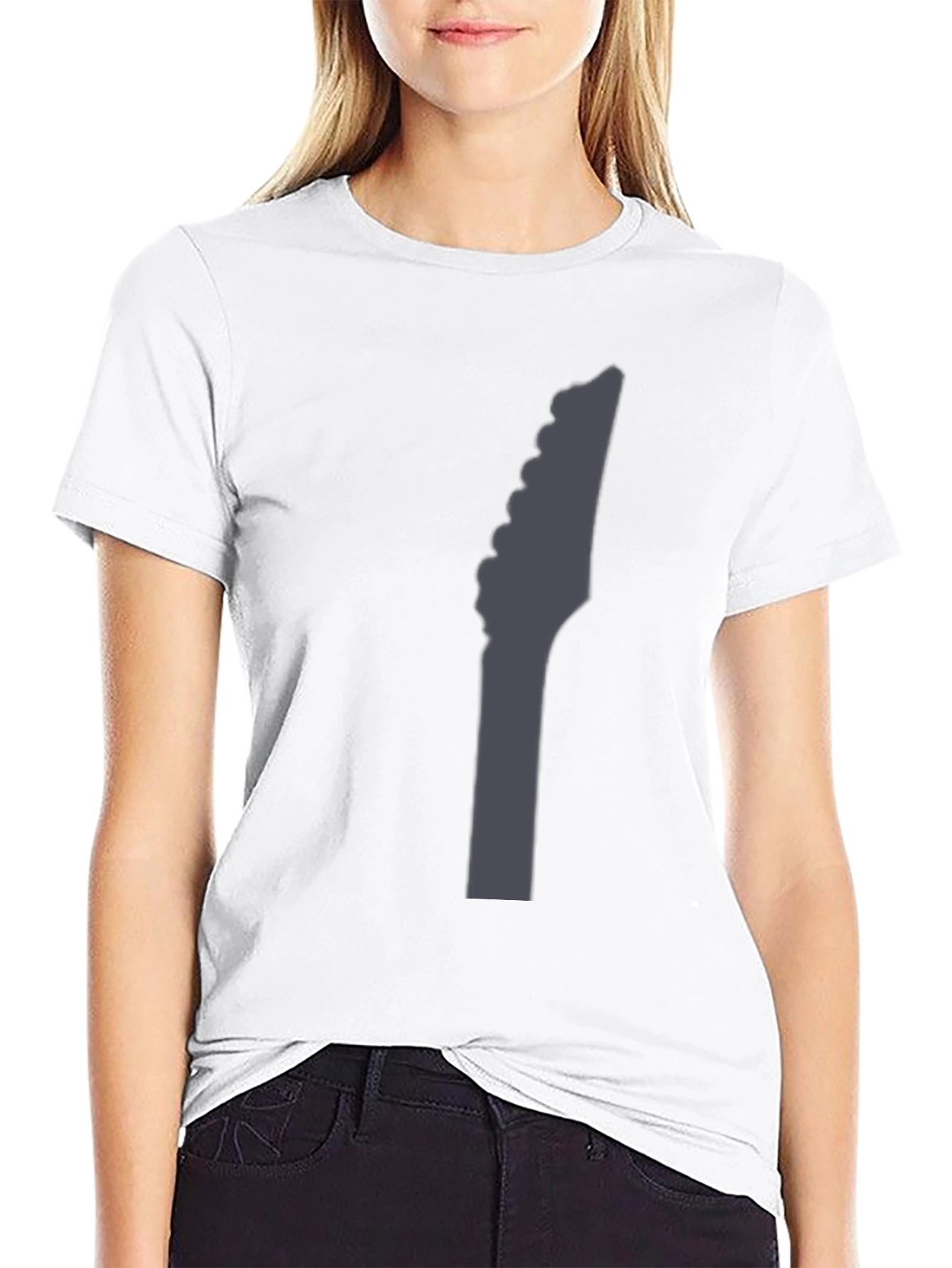 Black Guitar Headstock Graphic Black T-Shirt view 9