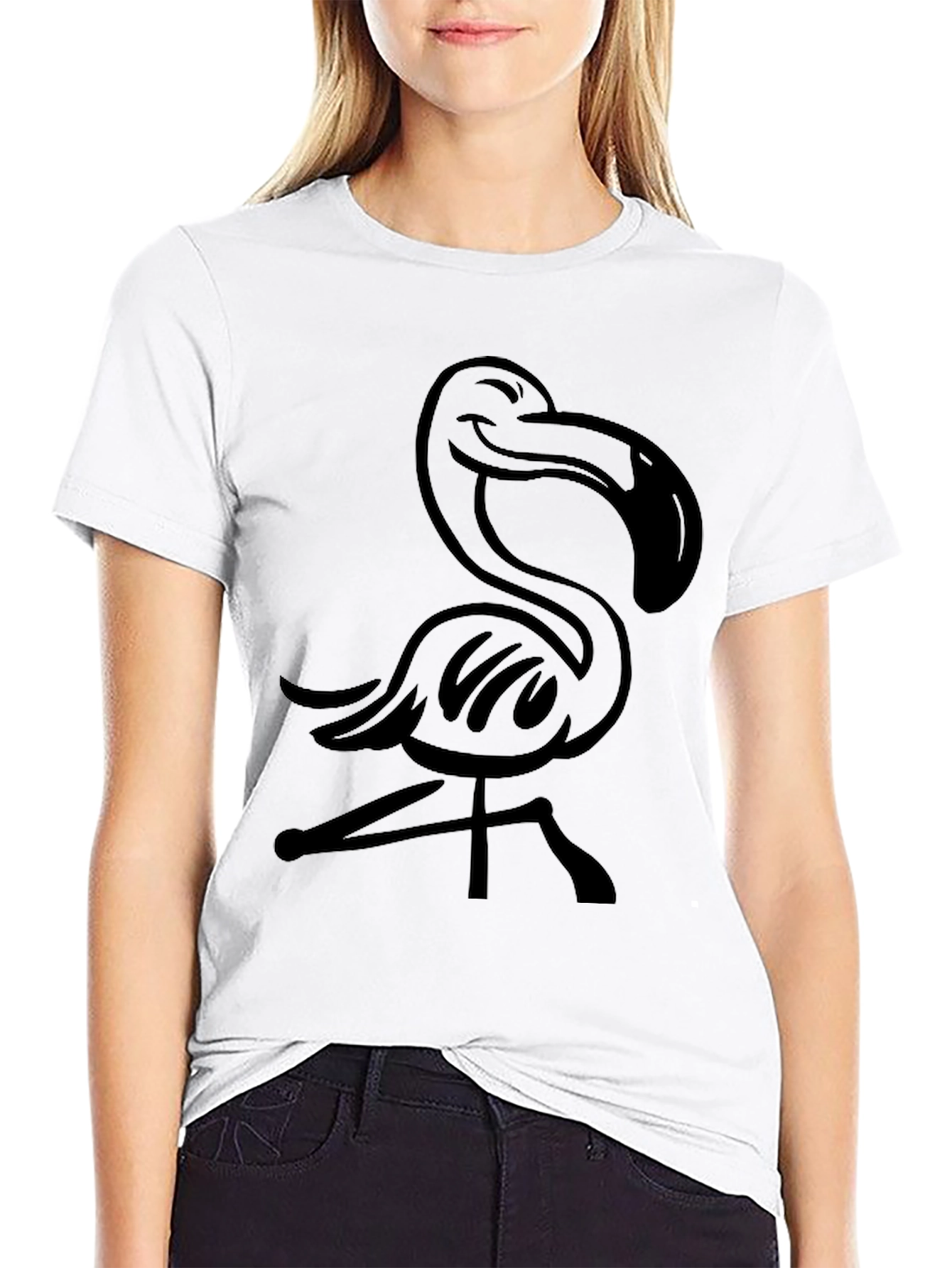 Black Black Flamingo Graphic Tee view 9