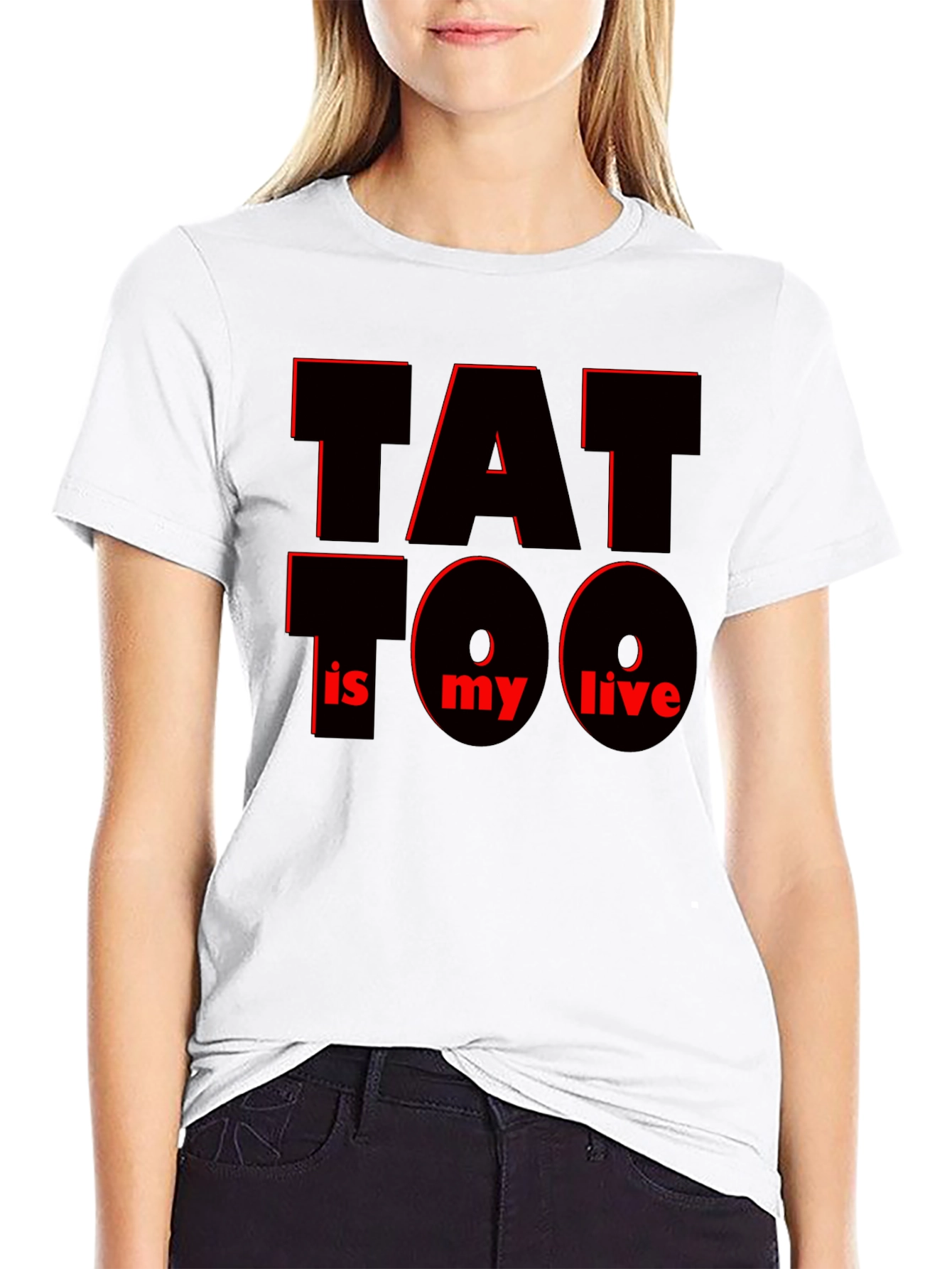 Black Tattoo Is My Life Graphic Tee - Black view 9