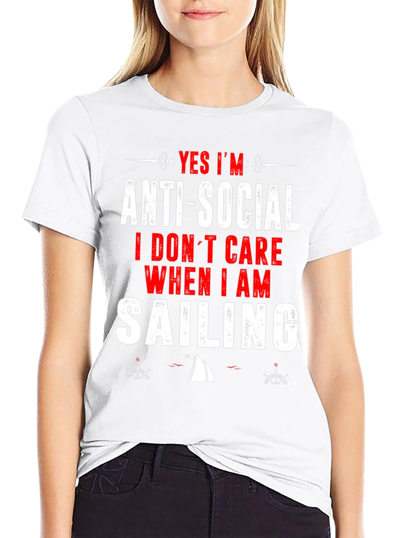 Black Anti-Social Sailing T-Shirt - Perfect for Sailors! view 9