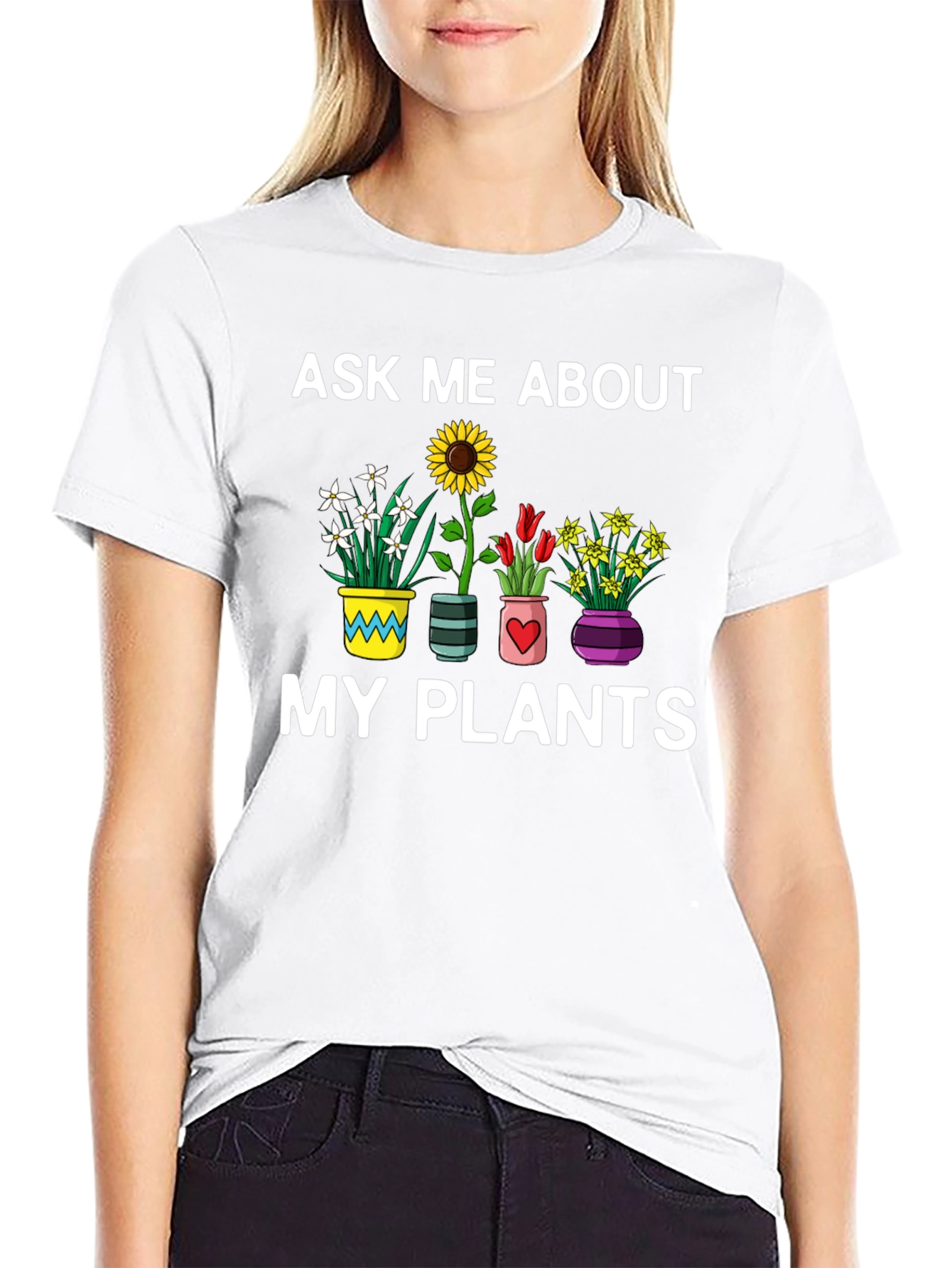 Black Ask Me About My Plants Graphic Tee view 9