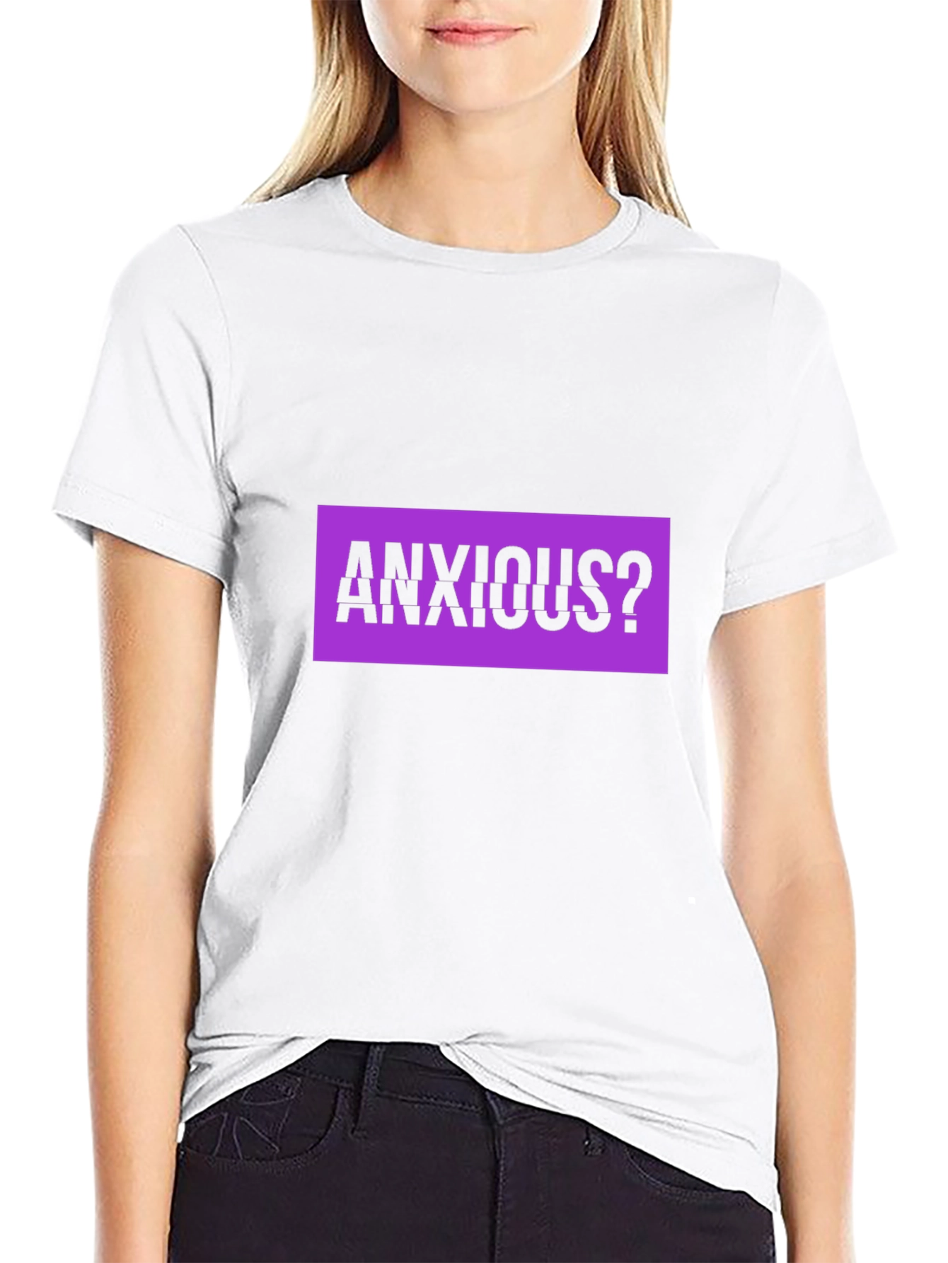 Black Anxious? Graphic Tee - Black Cotton T-Shirt view 9