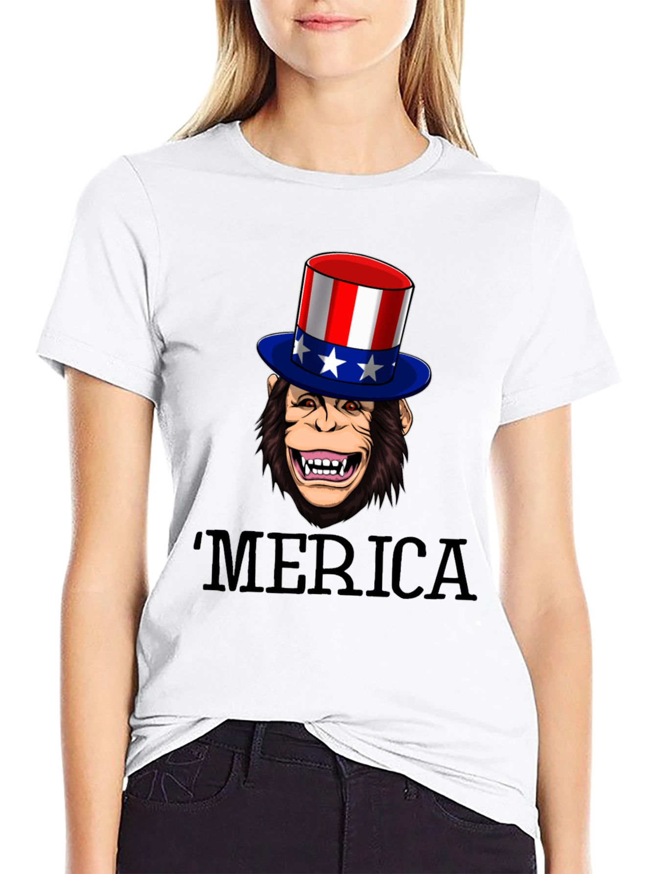 Black Patriotic Monkey T-Shirt view 9