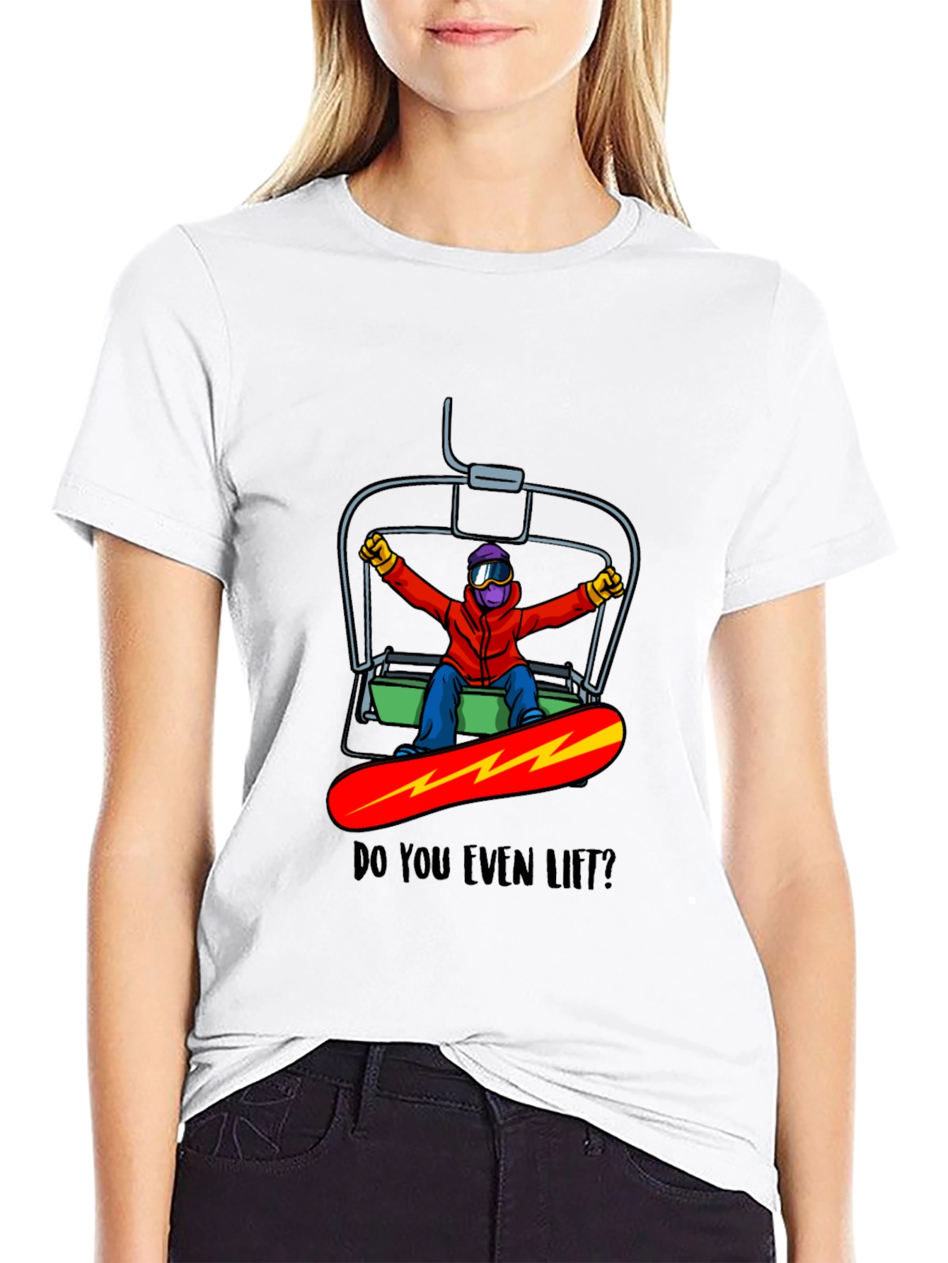 Black Snowboarder 'Do You Even Lift?' Graphic Tee view 9