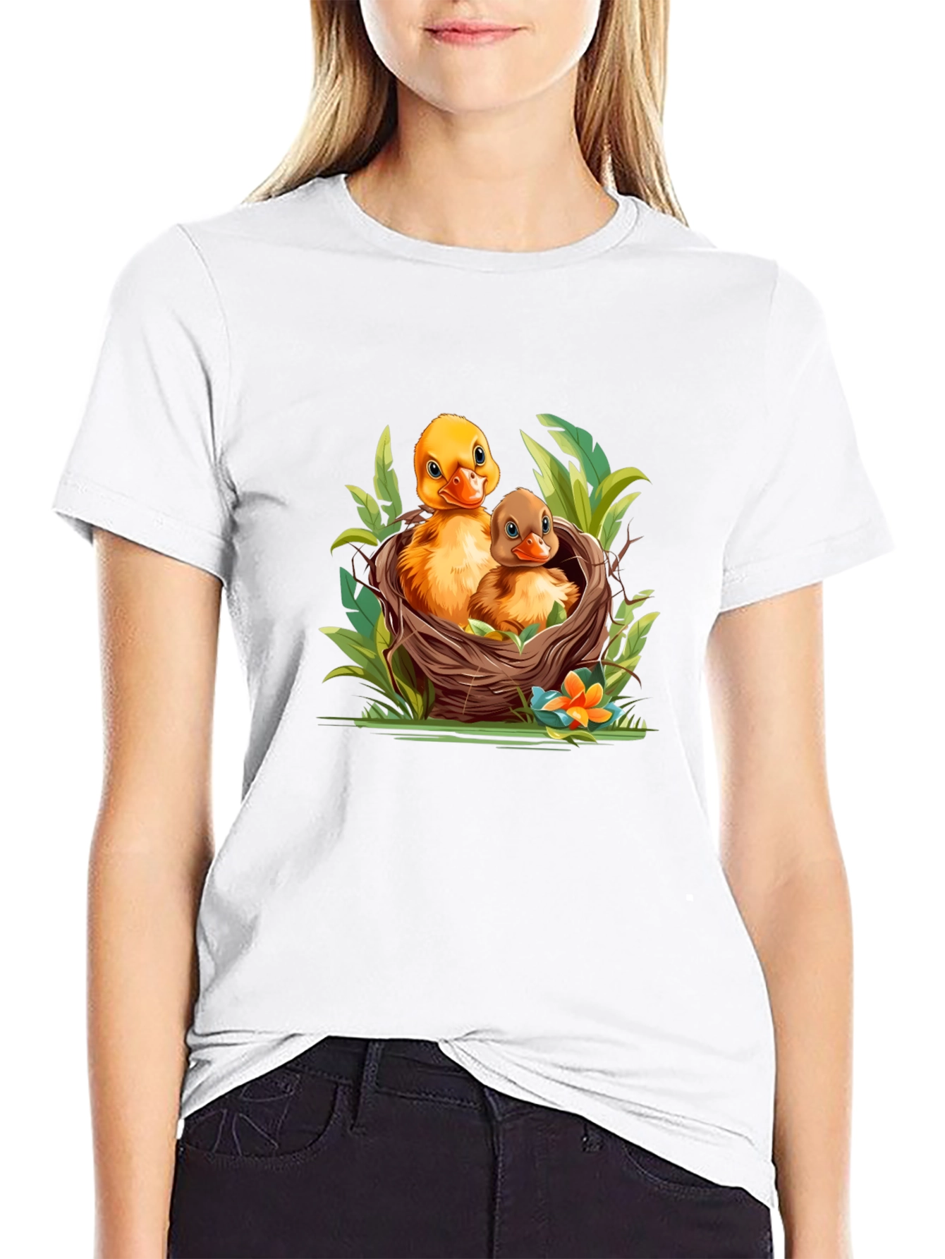 Black Ducklings in Nest Graphic T-Shirt view 9