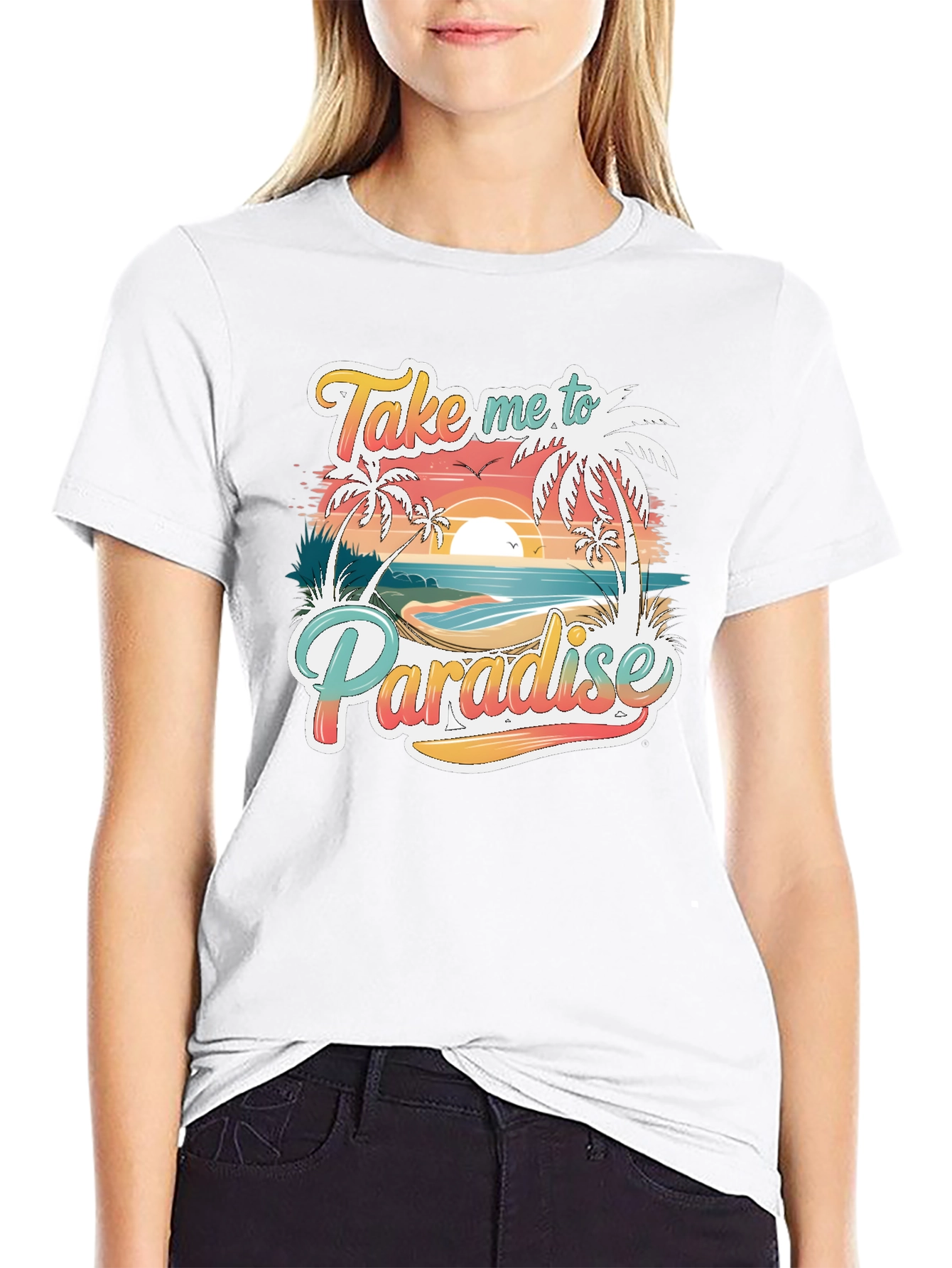 Black Take Me to Paradise Graphic Tee view 9
