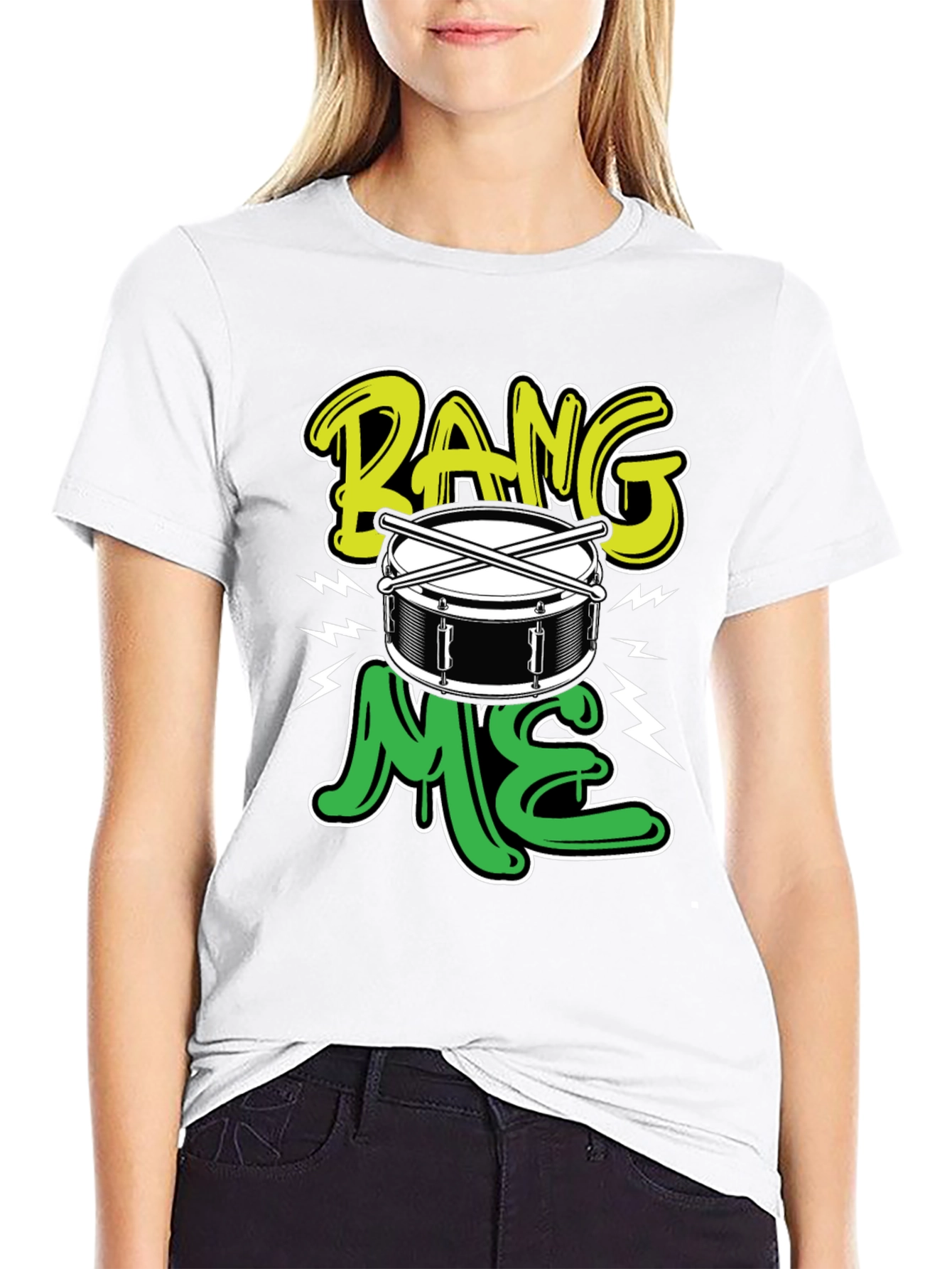 Black Bang Me Drummer T-Shirt view 9