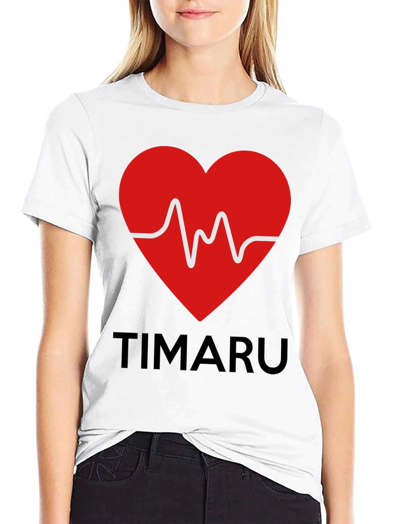Black Timaru Heartbeat Graphic T-Shirt - Black view 9