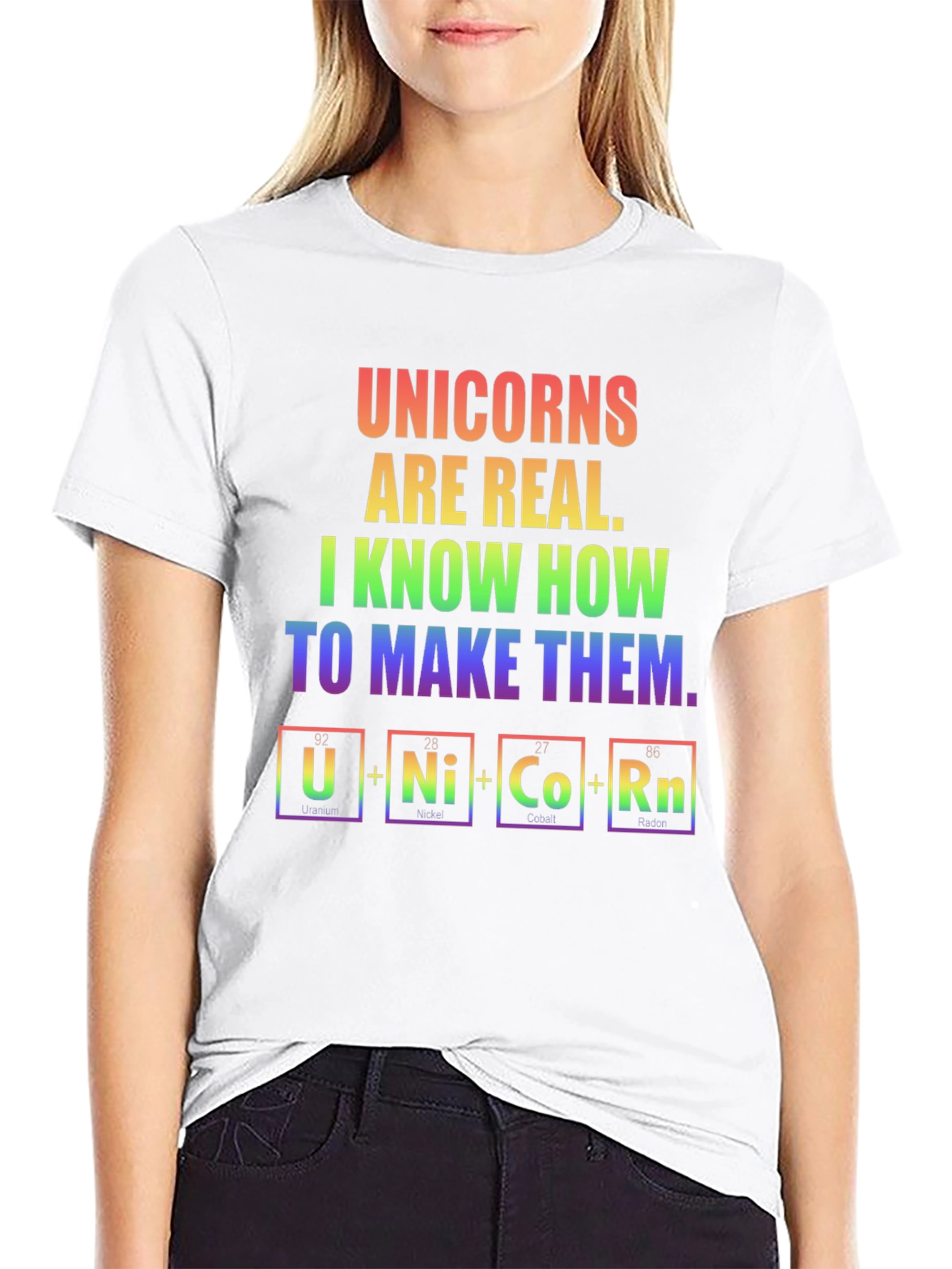 Unicorns Are Real Rainbow Periodic Table T-Shirt - 9