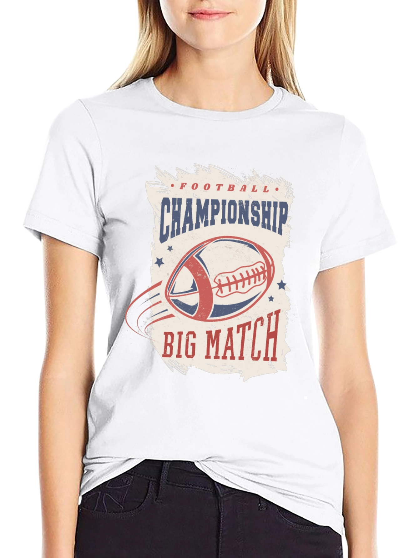 Black Football Championship Big Match Graphic Tee view 9