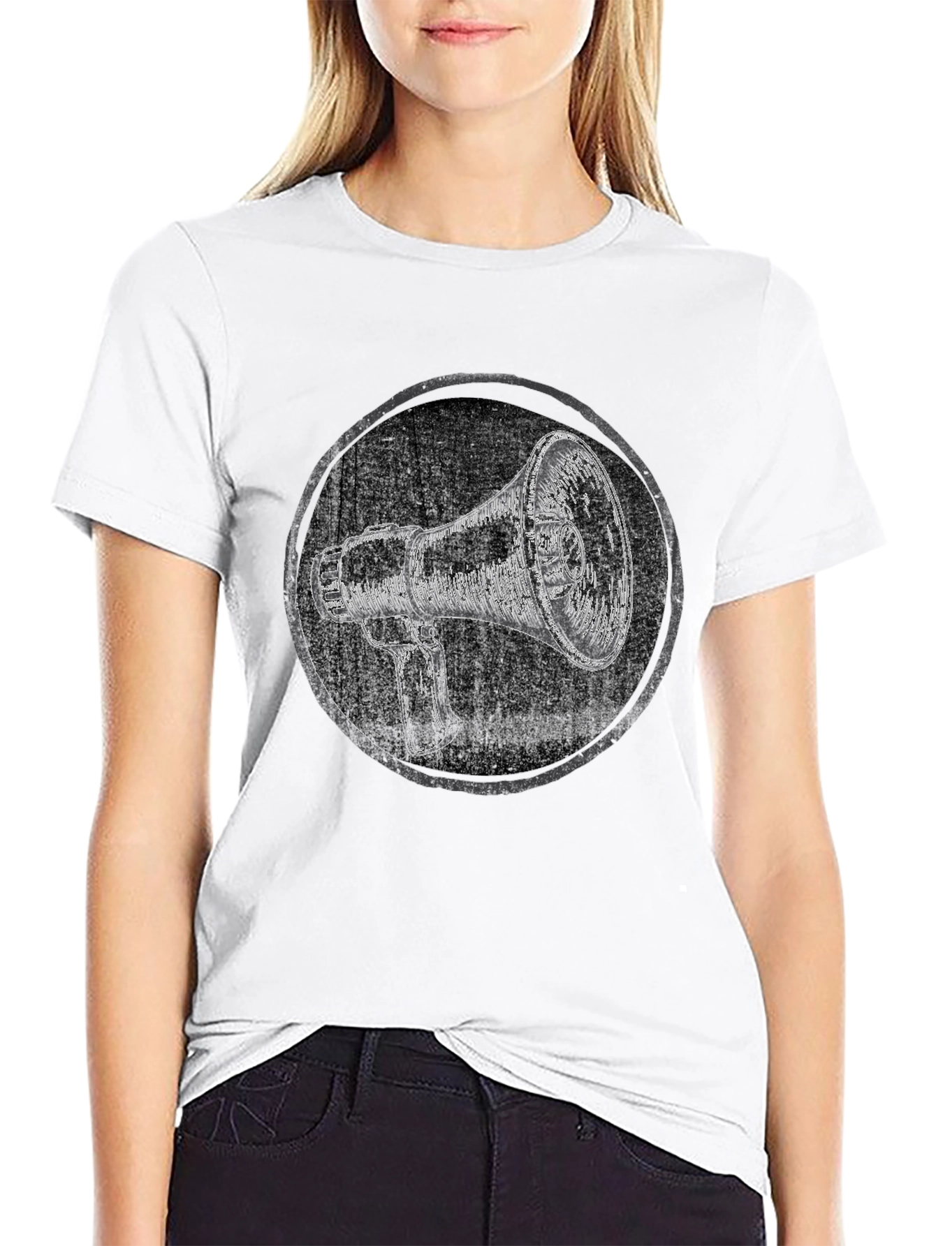 Black Megaphone Graphic Tee - Express Yourself! view 9