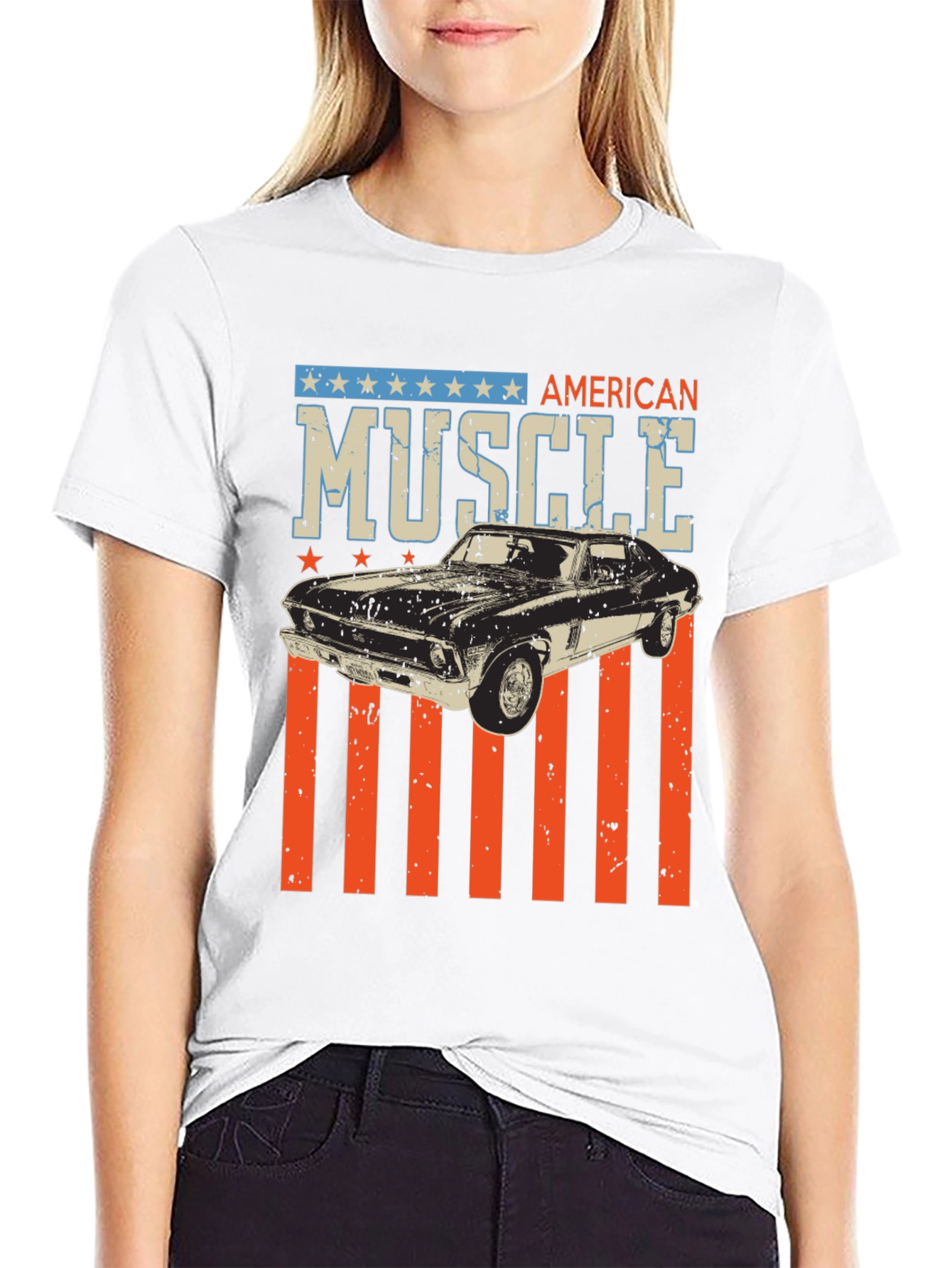 Black American Muscle Car Graphic Tee view 9