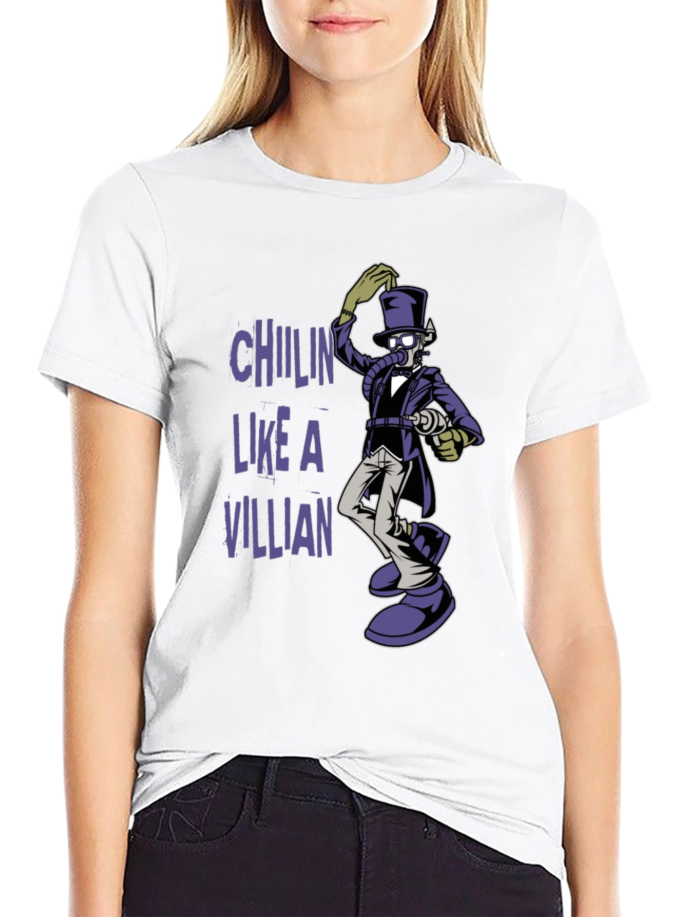 Black Chillin' Like a Villain Graphic Tee view 9
