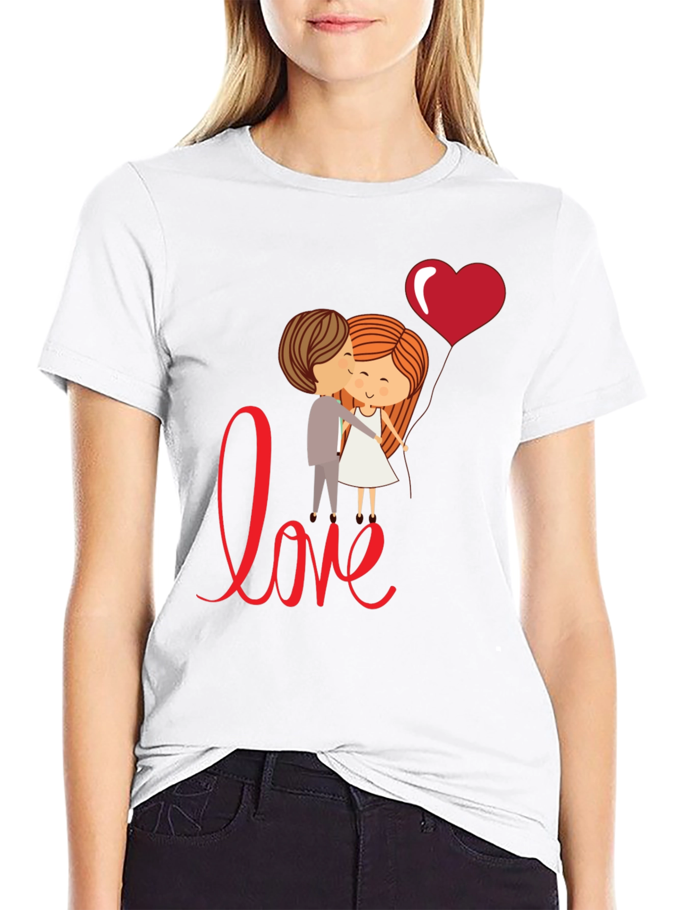 Black Love Couple T-Shirt, Cute Valentine's Day Gift view 9