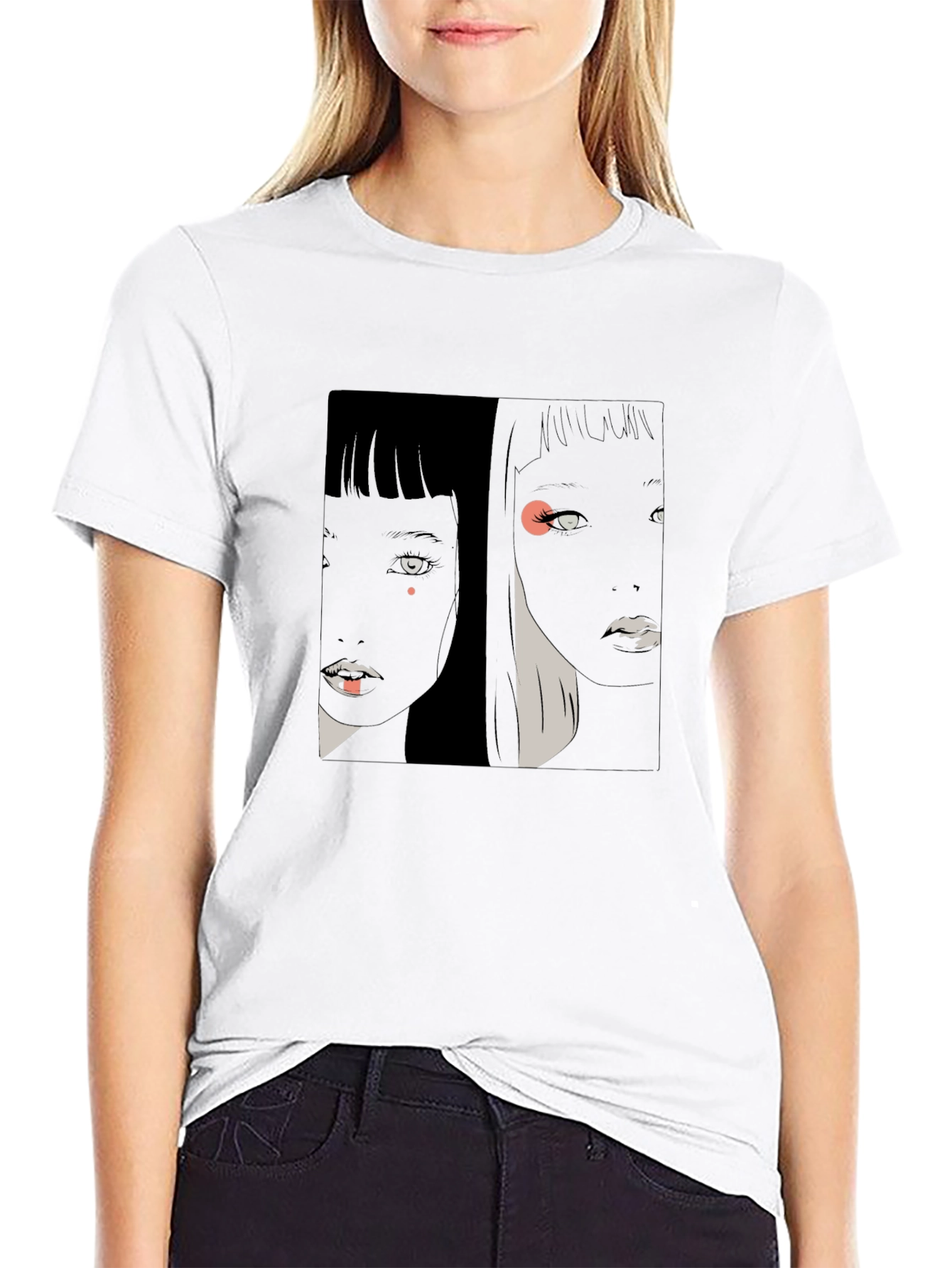 Black Abstract Graphic Print Black T-Shirt view 9