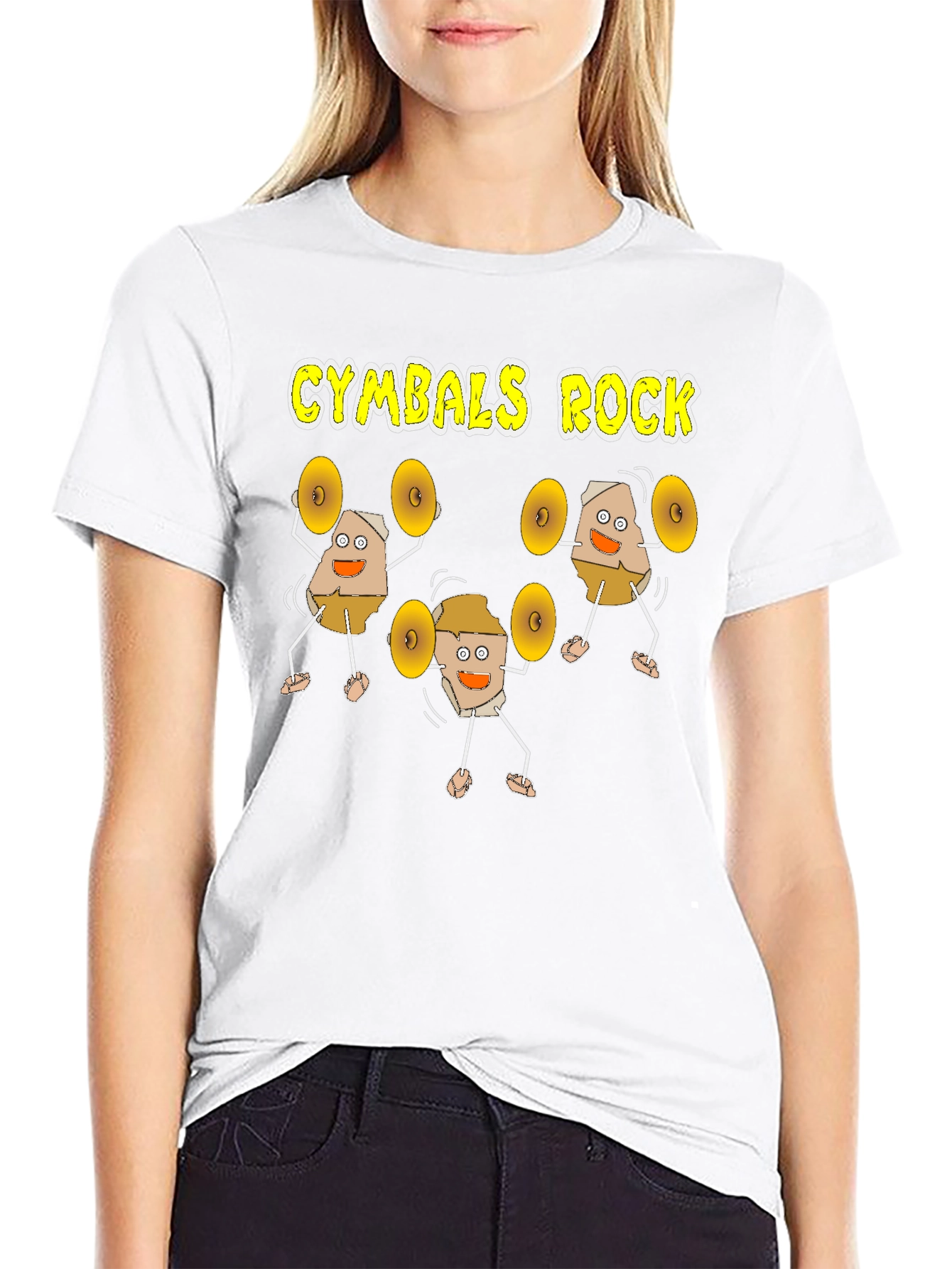 Black Cymbals Rock Funny Musician T-Shirt view 9