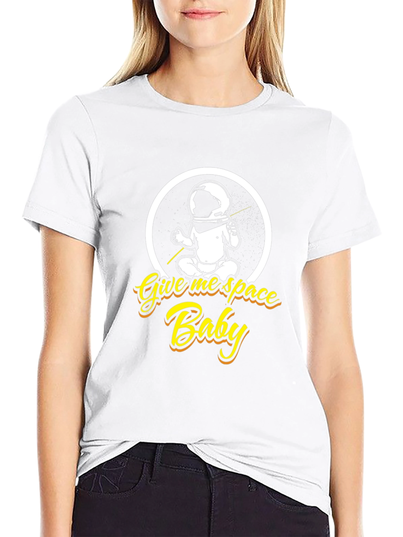 Black Give Me Space Baby Black Graphic T-Shirt view 9