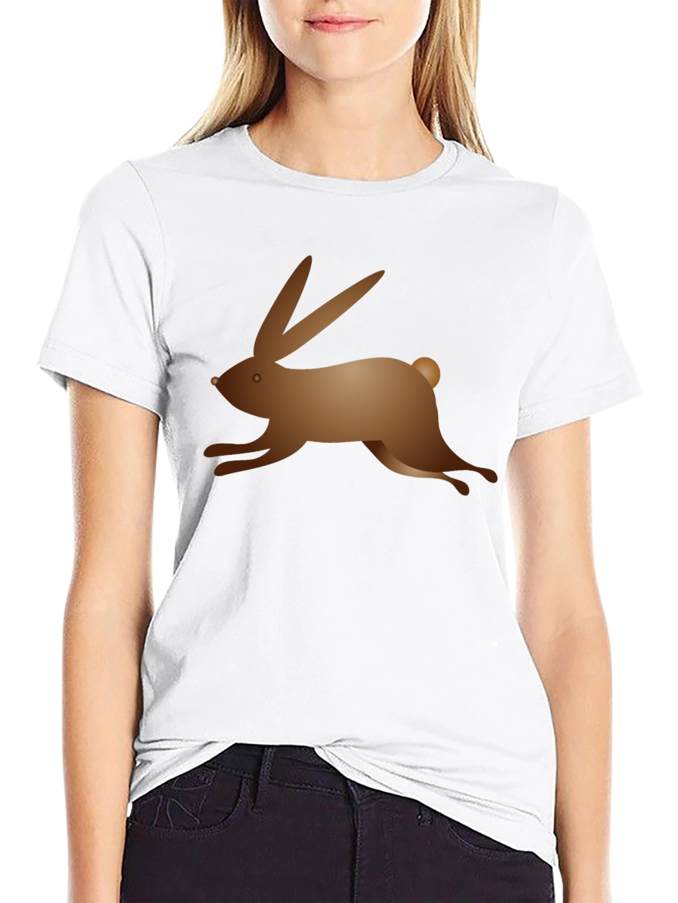 Black Black T-Shirt with Bunny Graphic view 9
