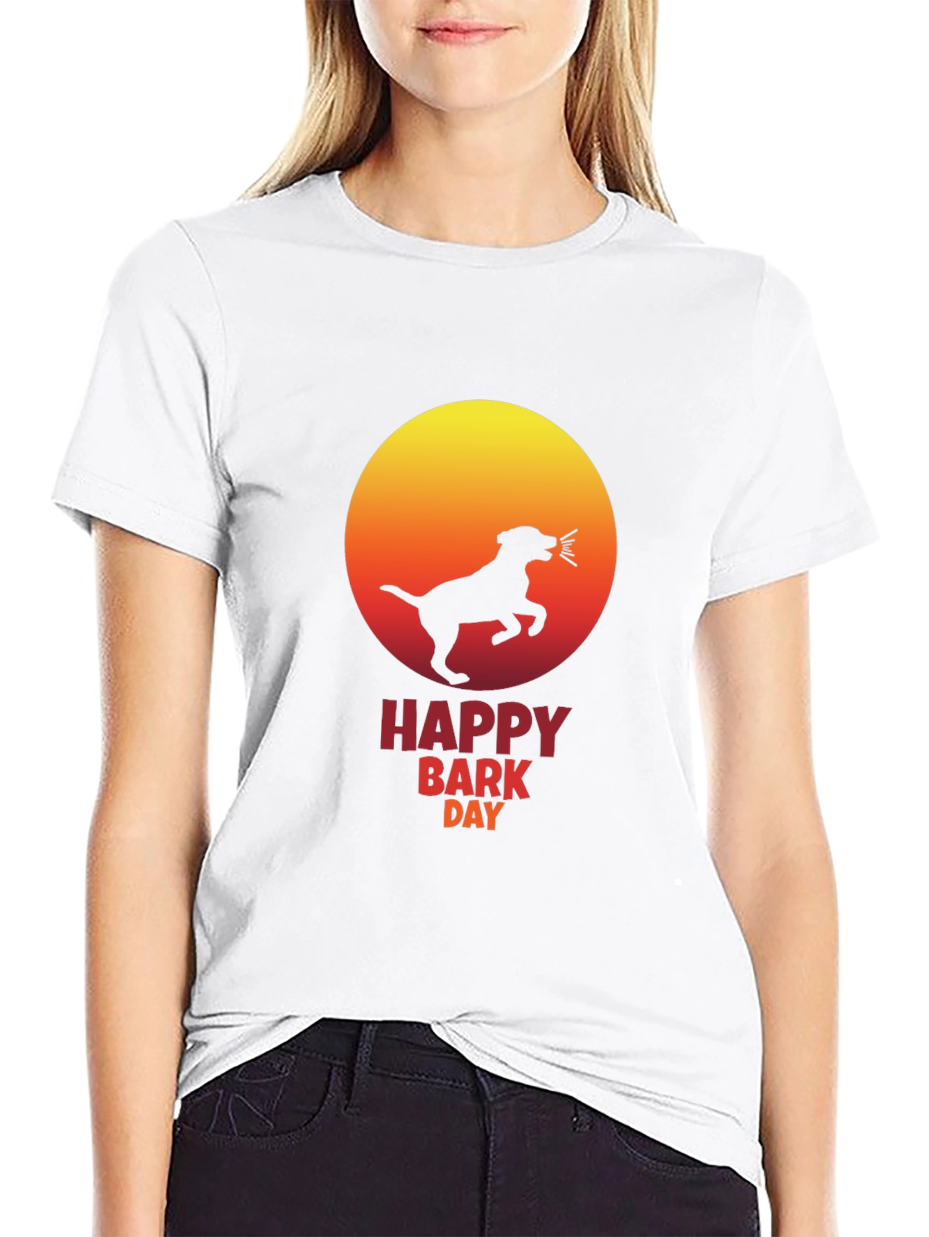 Black Happy Bark Day Black T-Shirt - Dog Lover Tee view 9