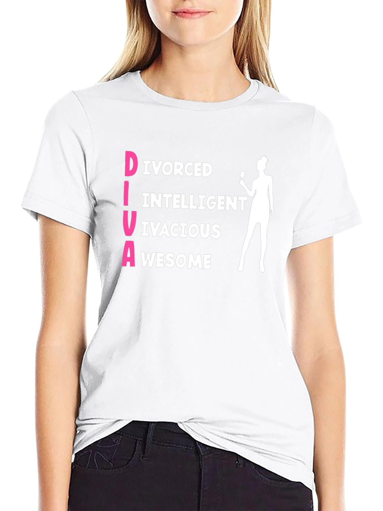 Black Funny DIVA Graphic T-Shirt - Divorced Intelligent Vivacious Awesome view 9
