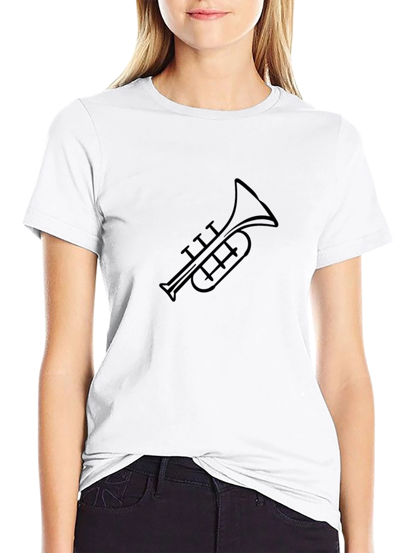 Black Black Trumpet Graphic T-Shirt - Stylish Music Tee view 9