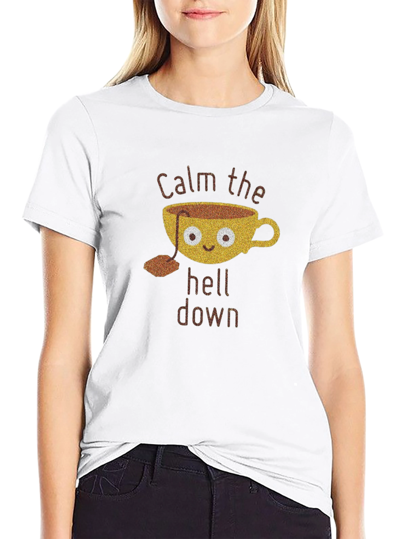 Black Calm the Hell Down Tee view 9
