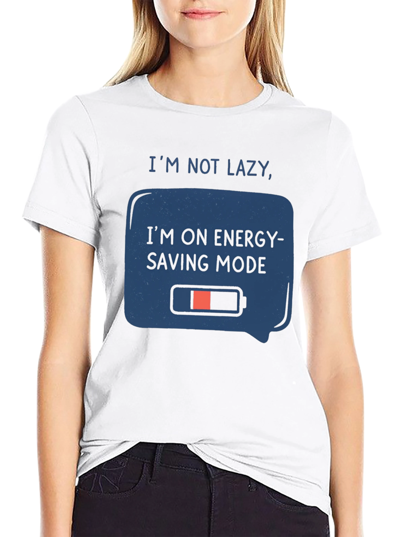Black Energy Saving Mode Graphic Tee view 9