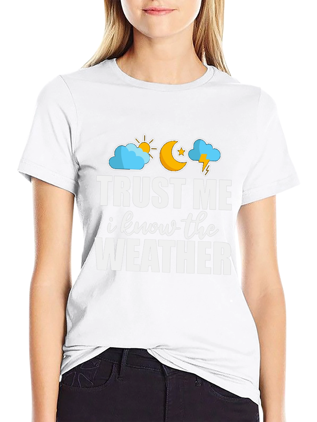Black Trust Me I Know The Weather Graphic Tee view 9