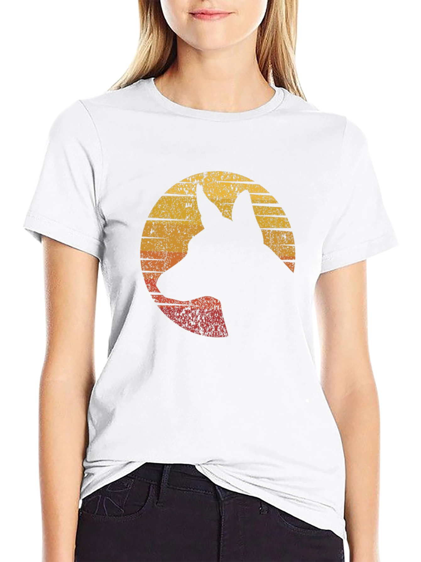 Black German Shepherd Silhouette Graphic Tee view 9