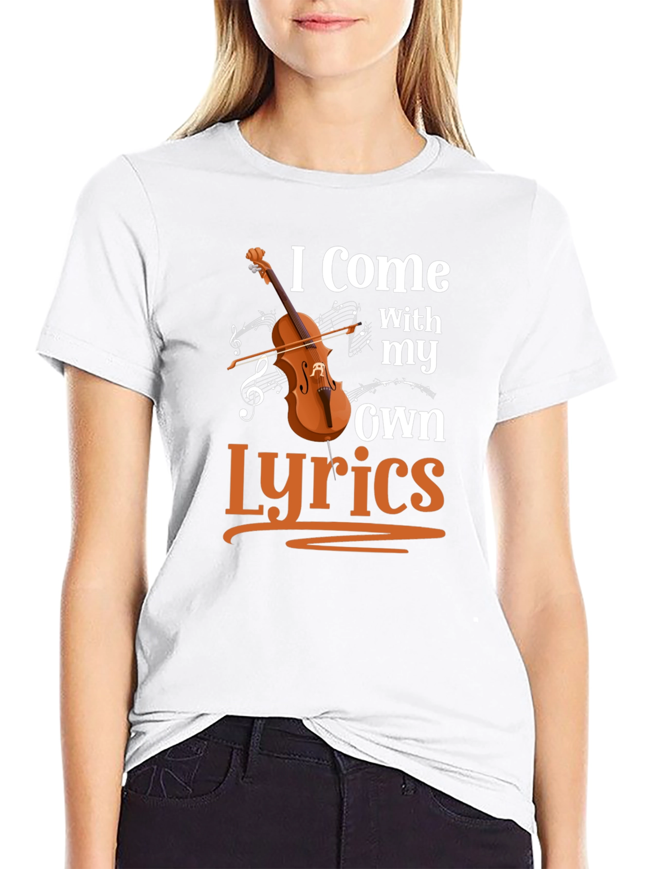Black I Come With My Own Lyrics Graphic T-Shirt view 9