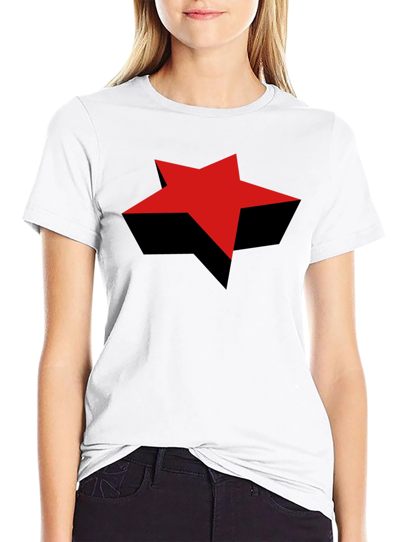 Black Red Star Graphic Black T-Shirt - Bold Style view 9