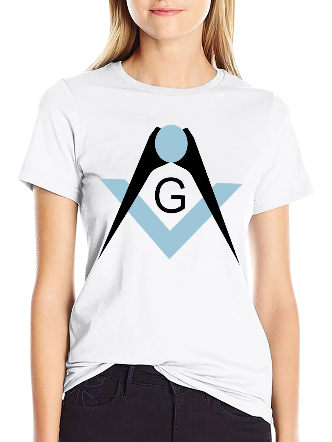 Black Masonic Symbol Black T-Shirt view 9