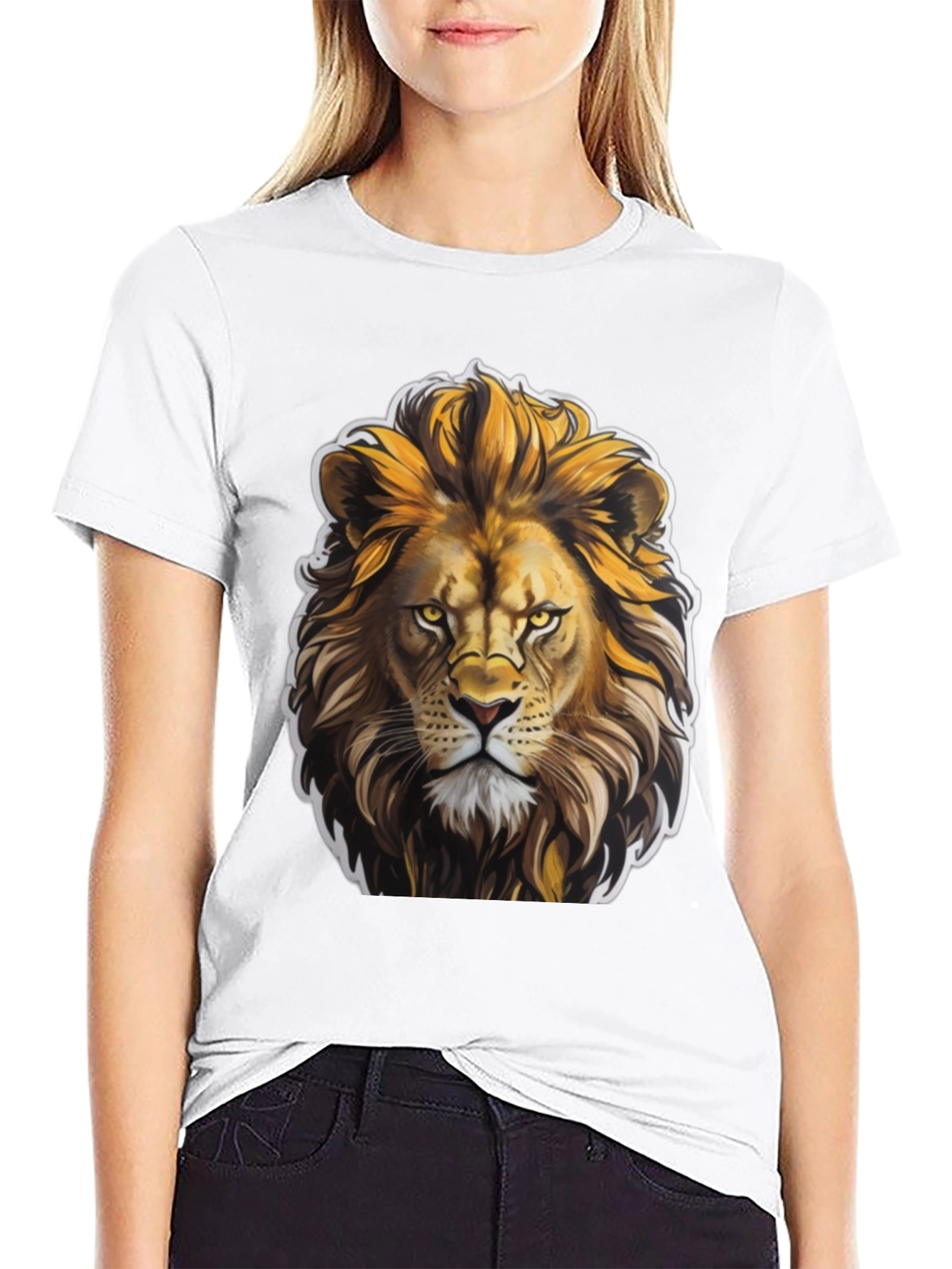 Black Lion King Graphic Tee - Black Cotton T-Shirt view 9