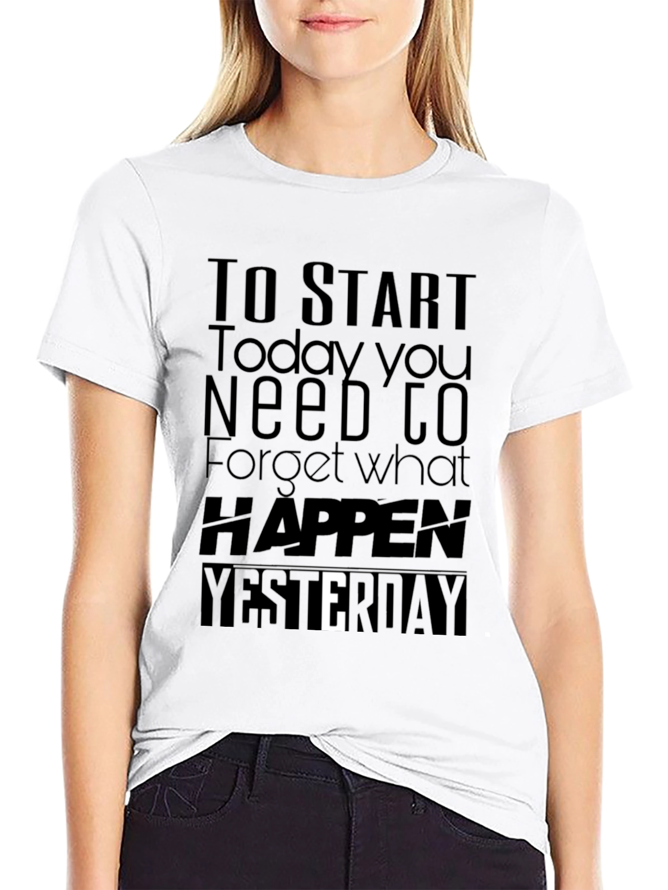 Black Motivational Black T-Shirt: Start Today view 9
