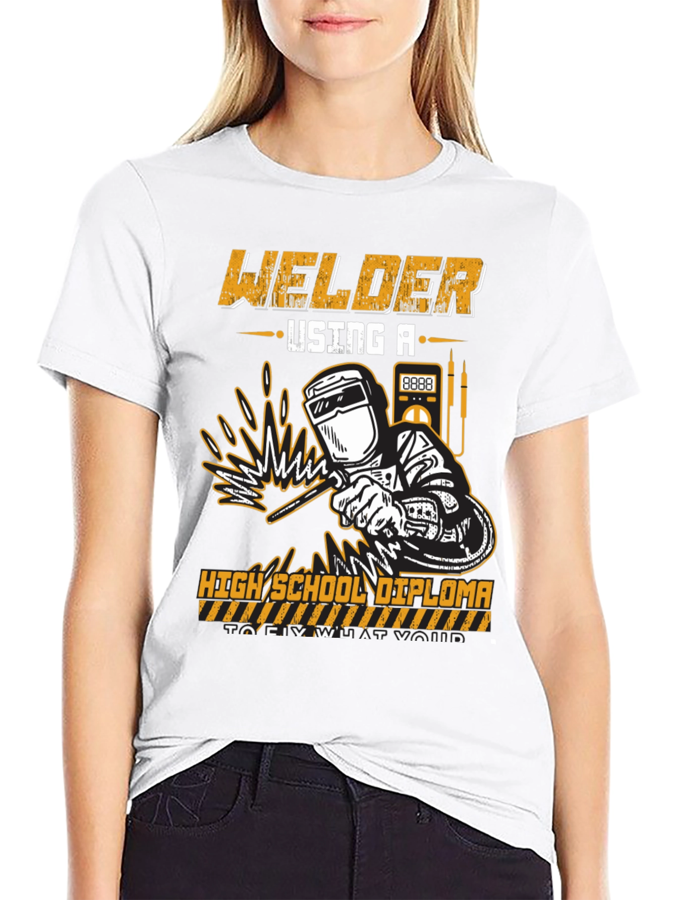 Black Welder High School Diploma T-Shirt view 9