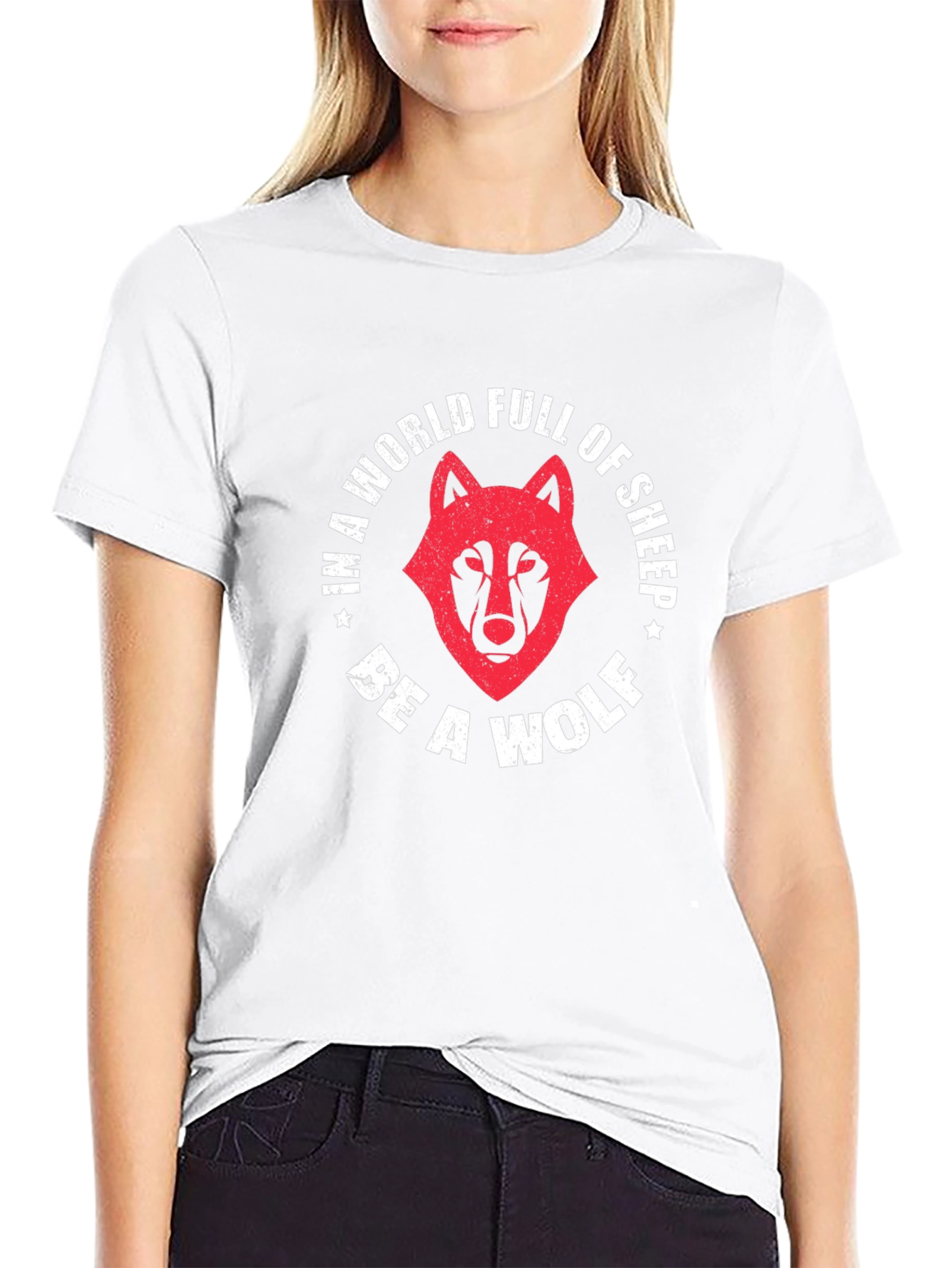Black Be A Wolf Graphic Tee - Stand Out From The Crowd view 9