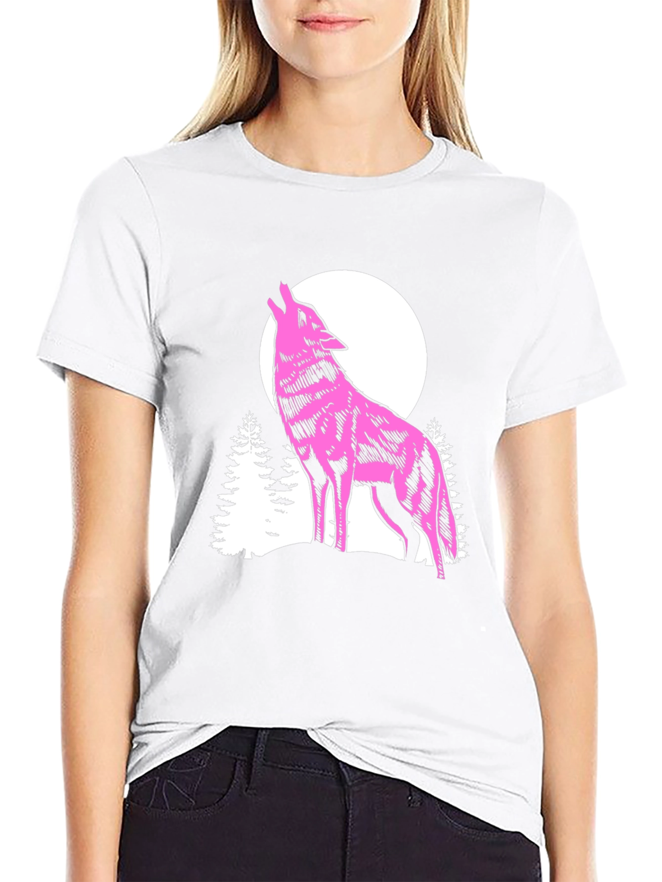 Black Wolf Moon Graphic Tee - Black T-Shirt view 9