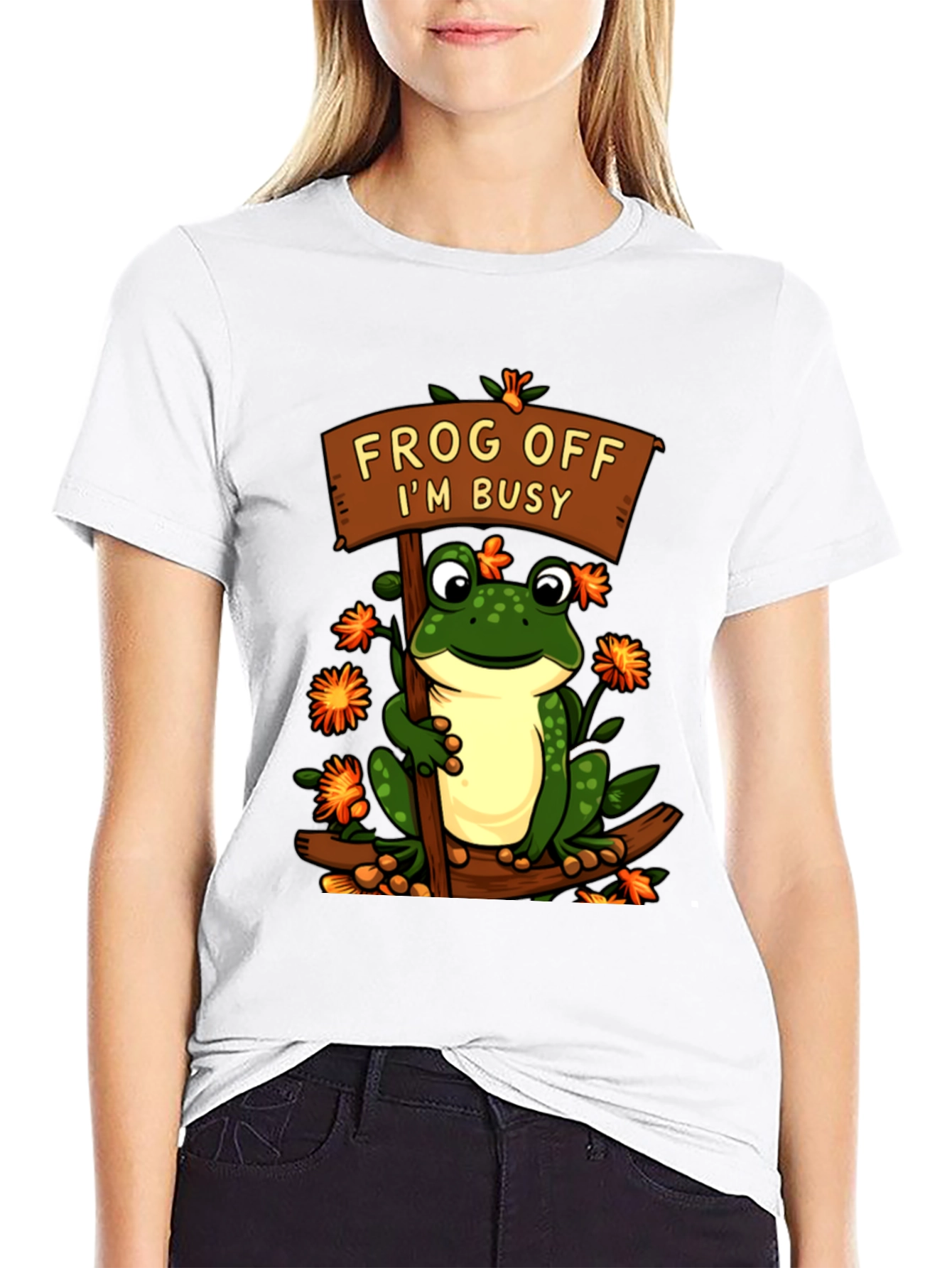 Black Frog Off I'm Busy T-Shirt Funny Animal Tee view 9