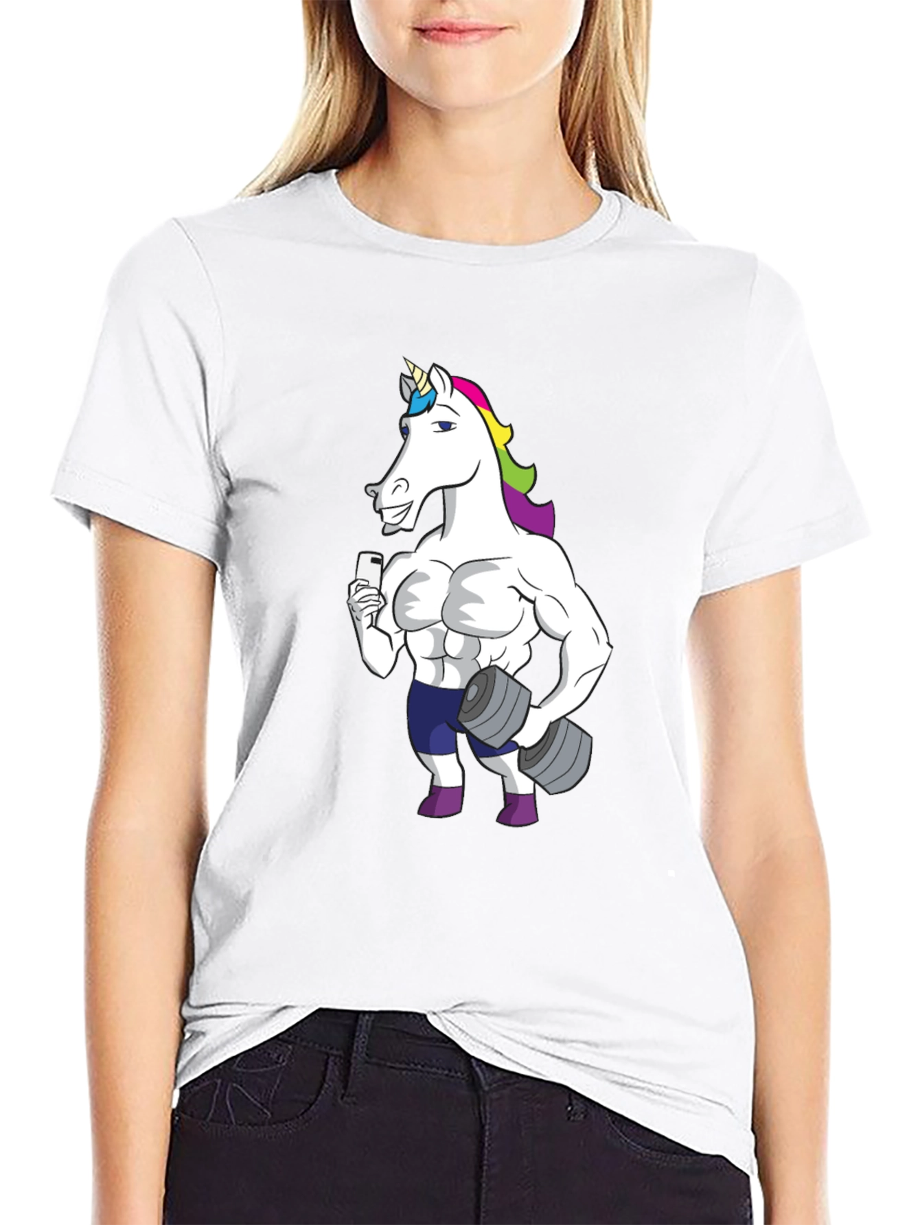 Black Unicorn Gym Workout T-Shirt - Black view 9