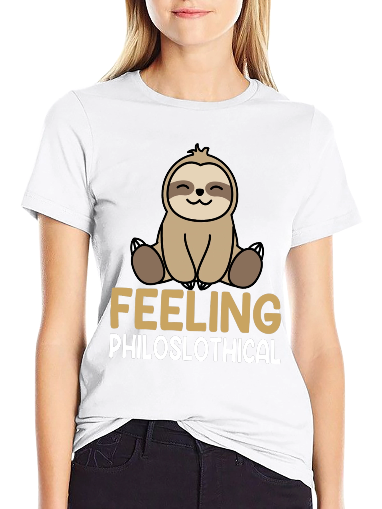 Black Philoslothical Sloth Graphic T-Shirt - Funny, Relaxed Fit view 9