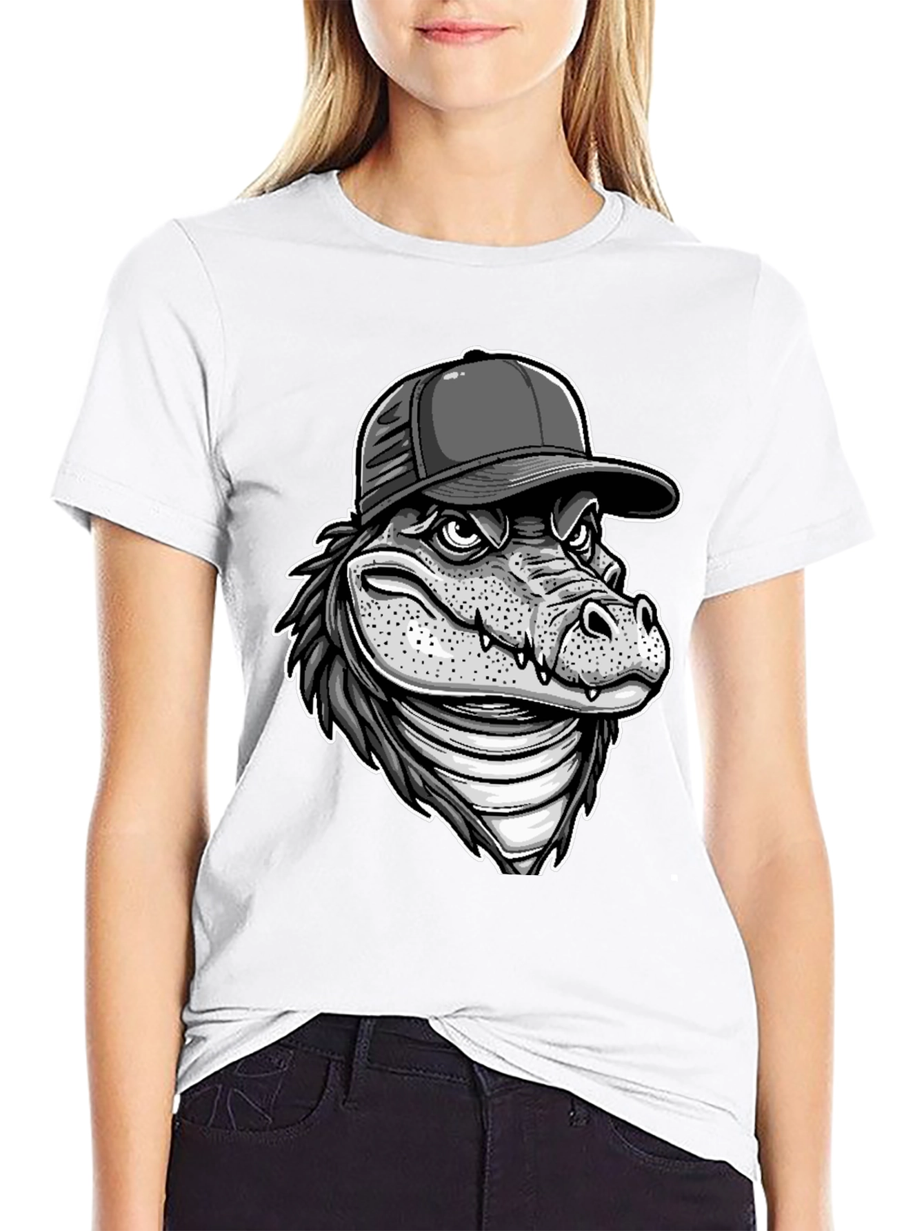 Black Alligator Graphic Tee view 9