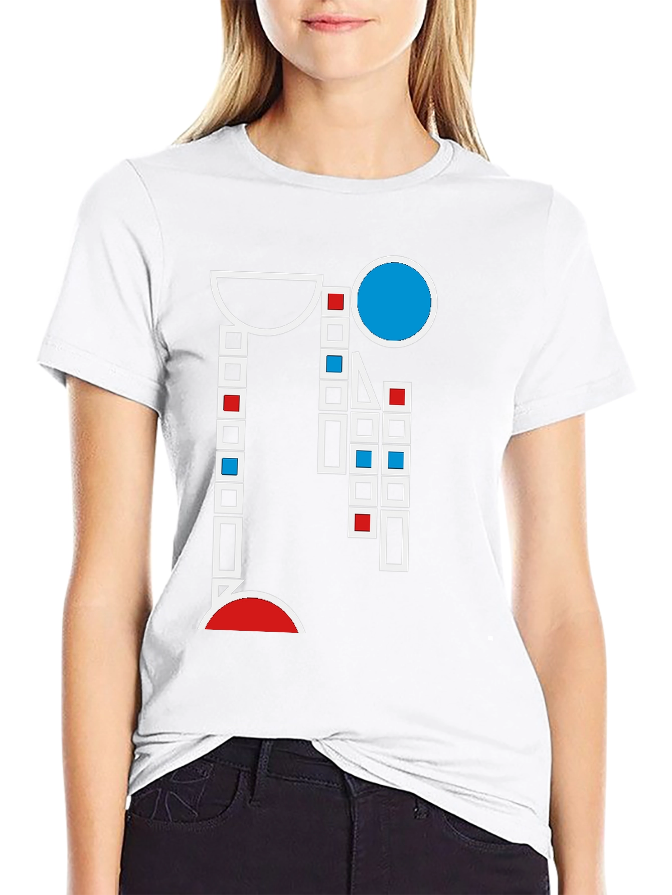 Black Abstract Geometric Graphic T-Shirt - Modern Art Style view 9