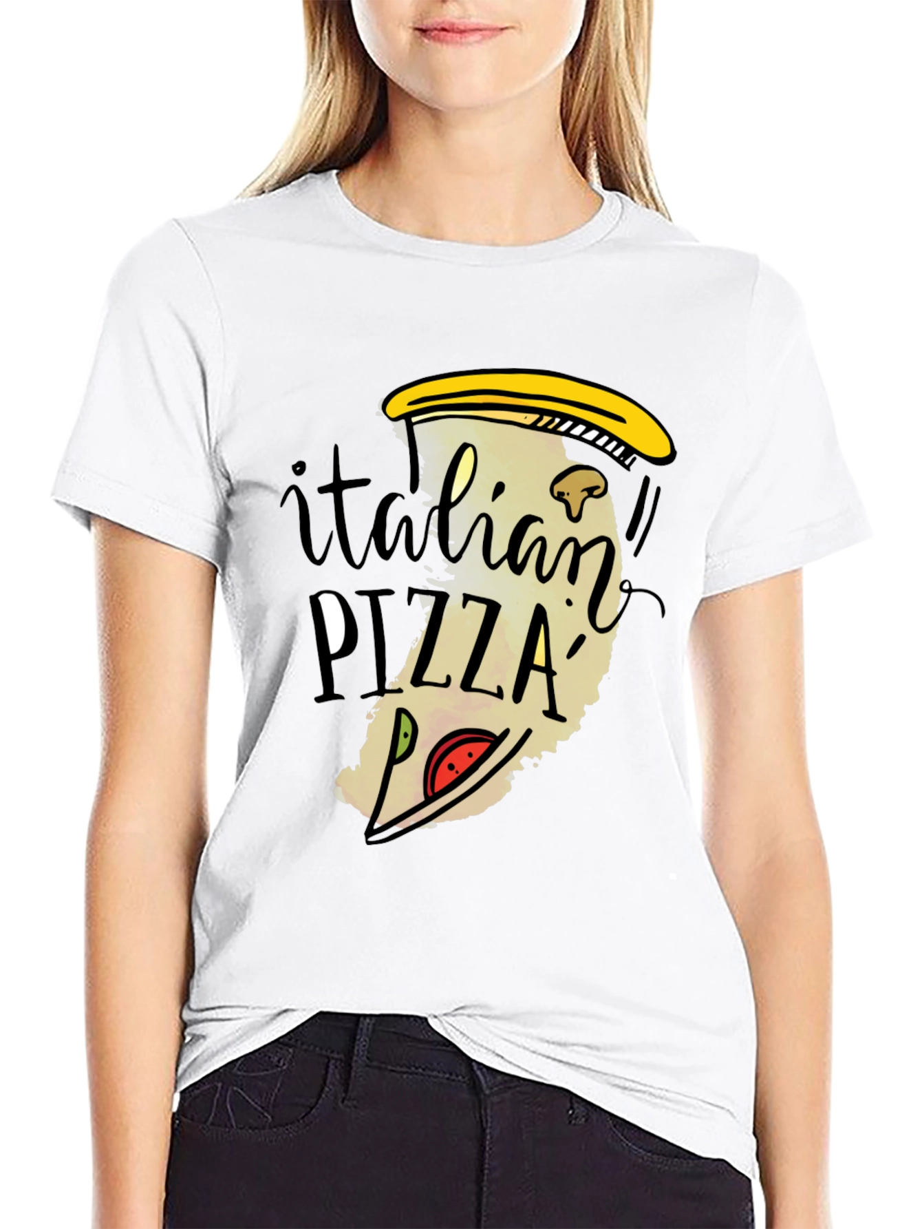Italian Pizza Graphic Tee - Fun Foodie T-Shirt - 9