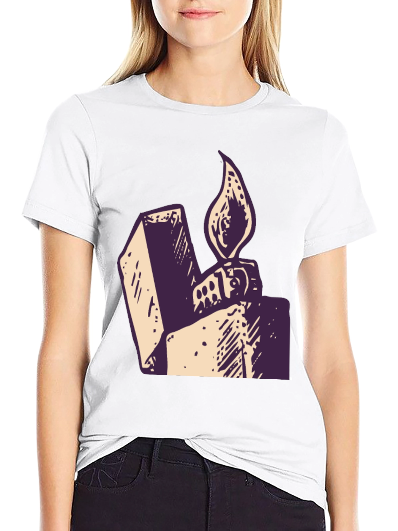 Black Vintage Lighter Graphic Tee - Black Cotton Comfort view 9