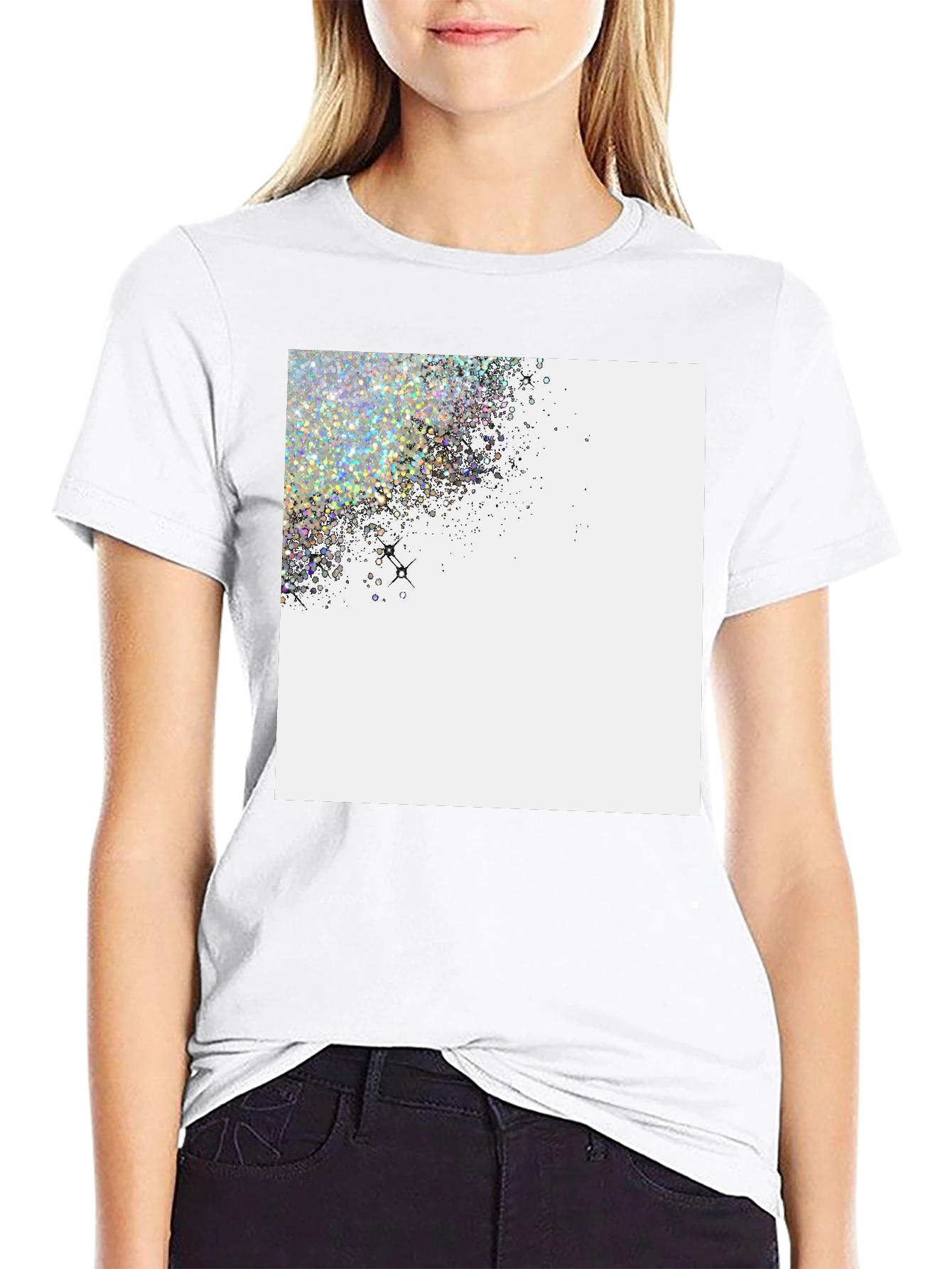 Sparkling Glitter Design Tee - 9