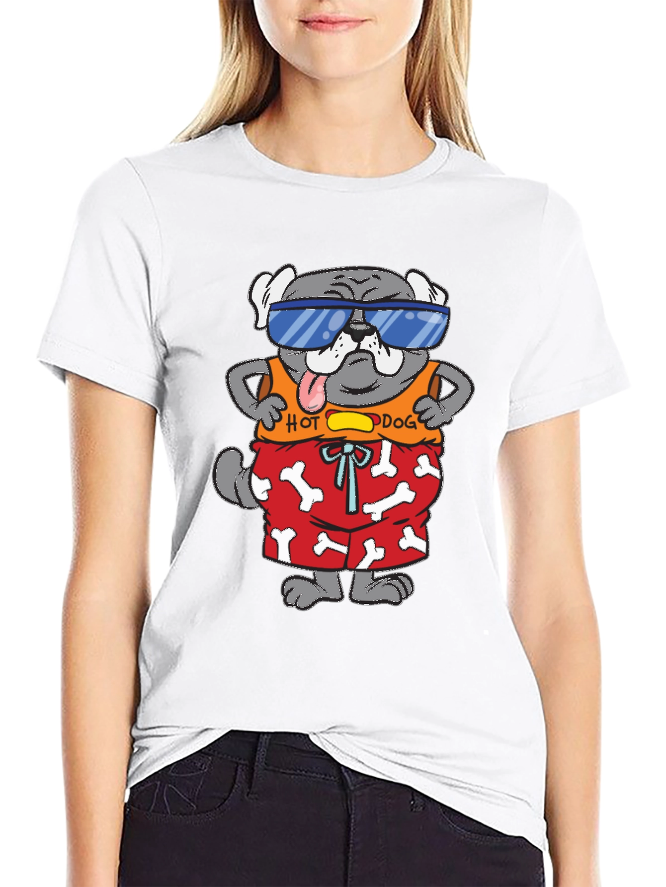 Black Cool Dog Graphic Tee view 9