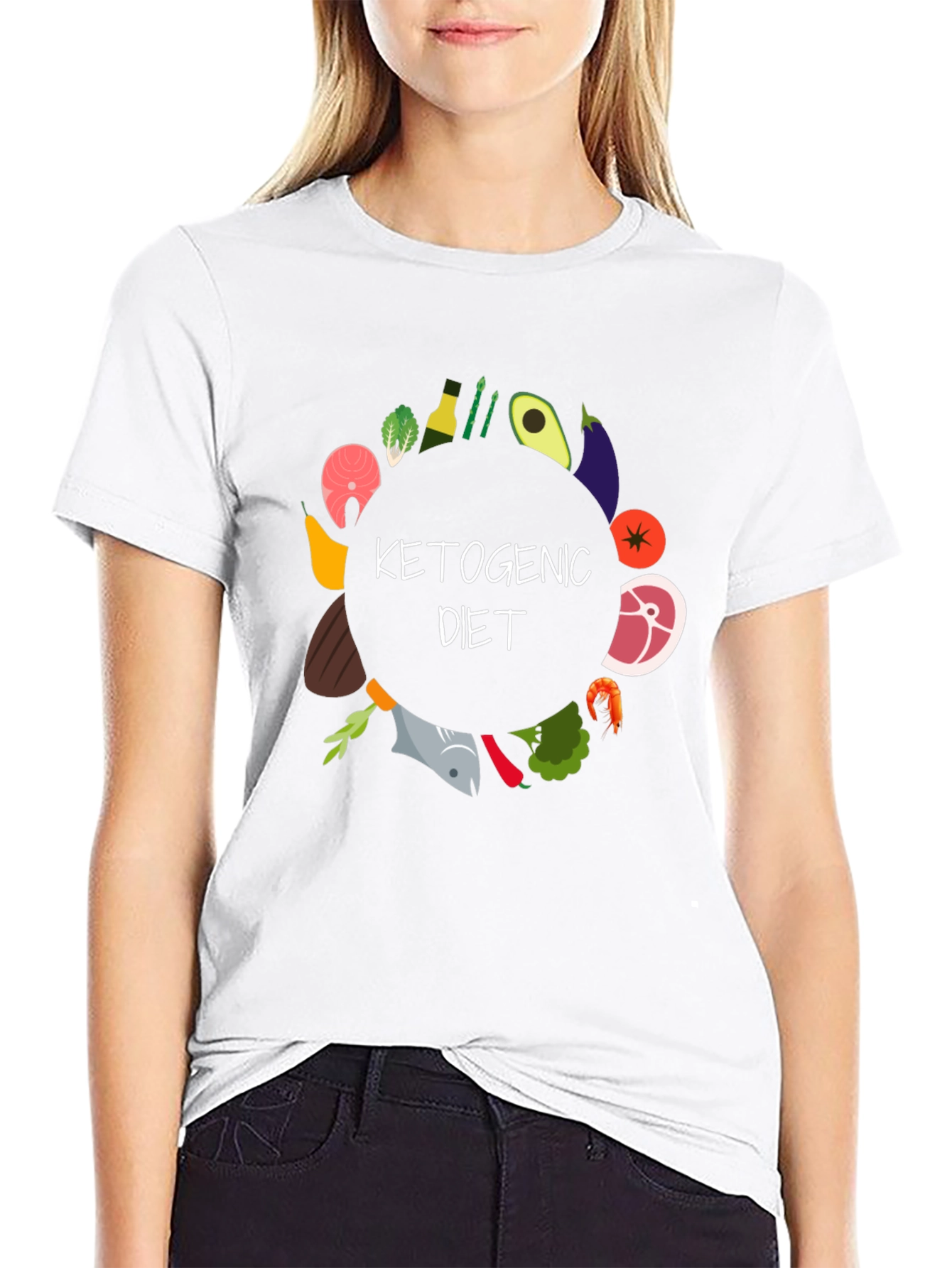Black Ketogenic Diet T-Shirt view 9