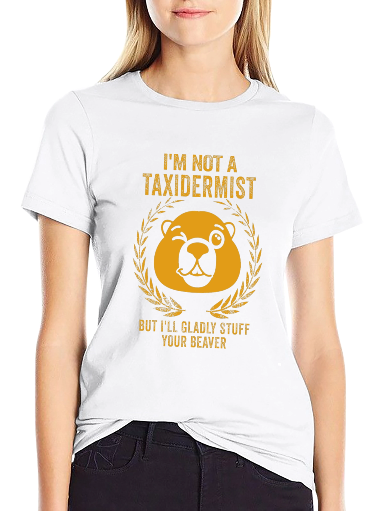 Black Funny Taxidermist Beaver Graphic T-Shirt view 9